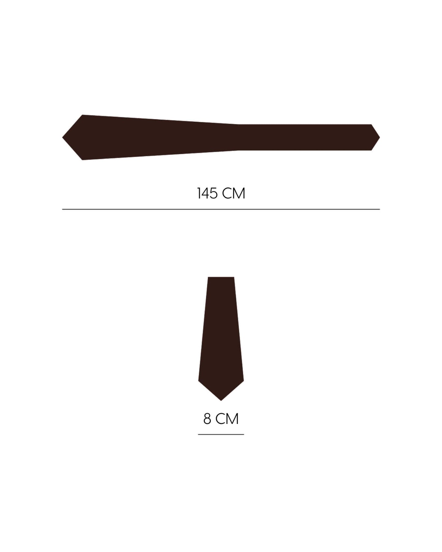 Siyah Nokta Desenli Koyu Kahverengi İpek Kravat - 8 cm genişlik