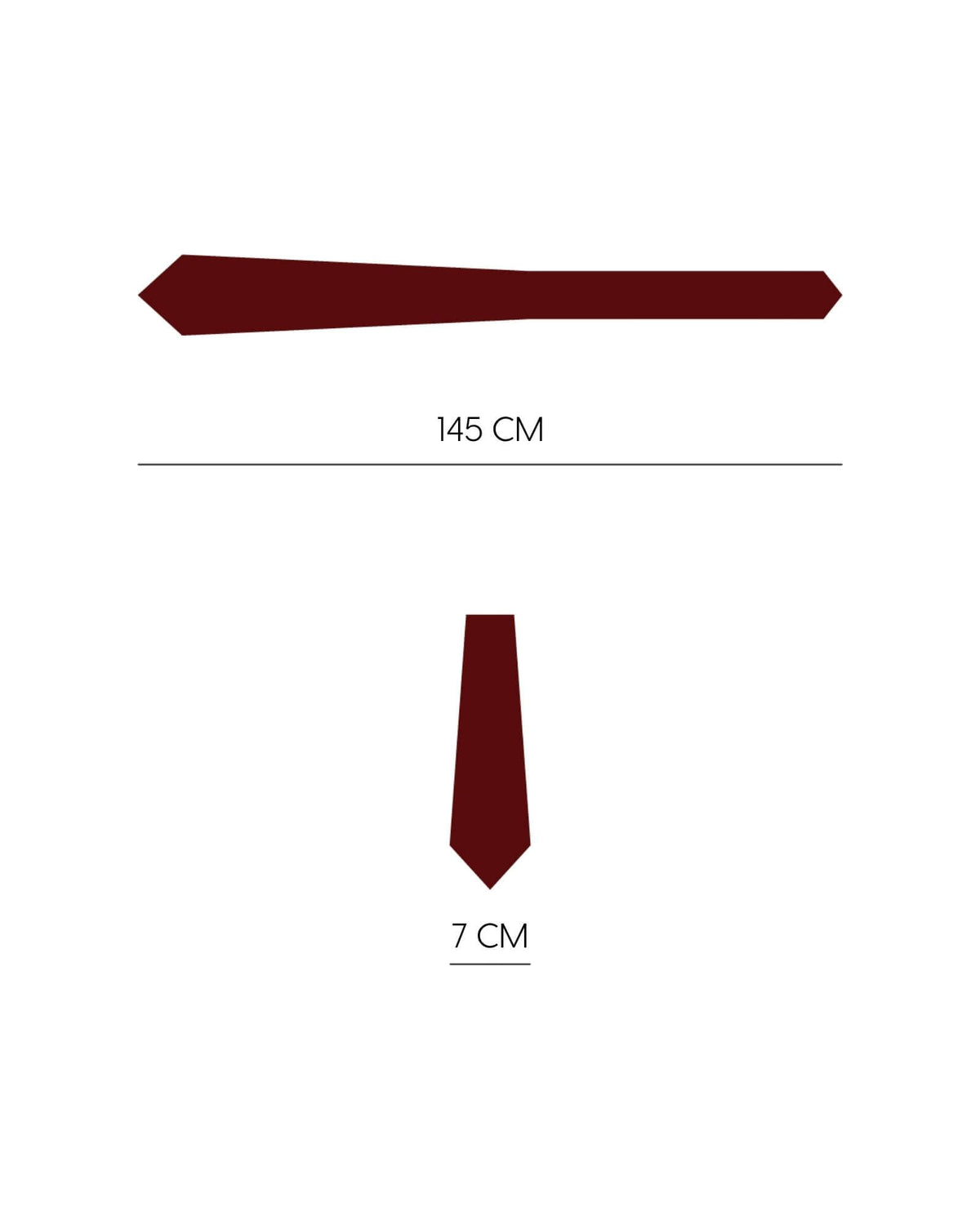 Kumovo 7 cm genişlikte bordo kravat ölçüleri