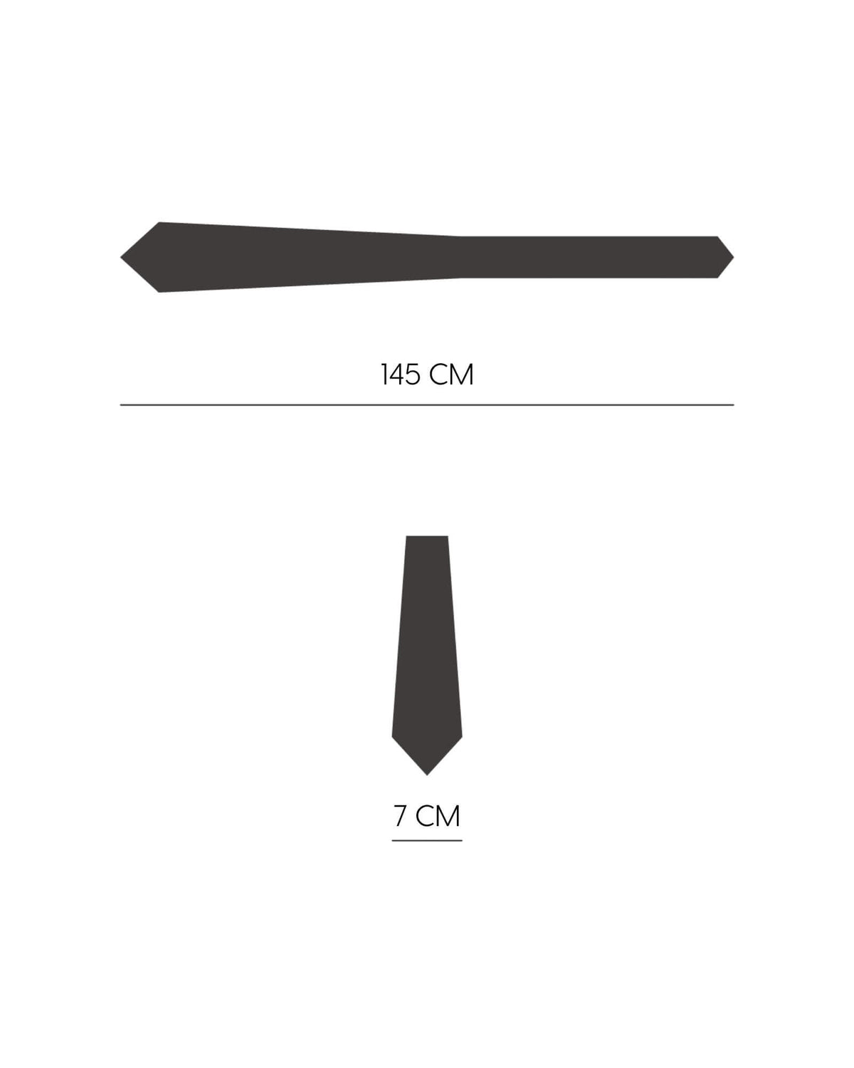 Kumovo 7 cm genişlikte gri kravat ölçüleri