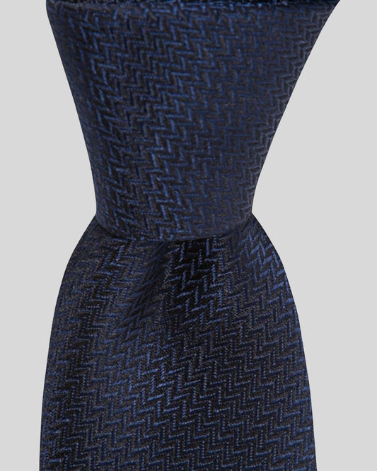 Lacivert Renkli İnce İpek Kravat - 6 cm genişlik