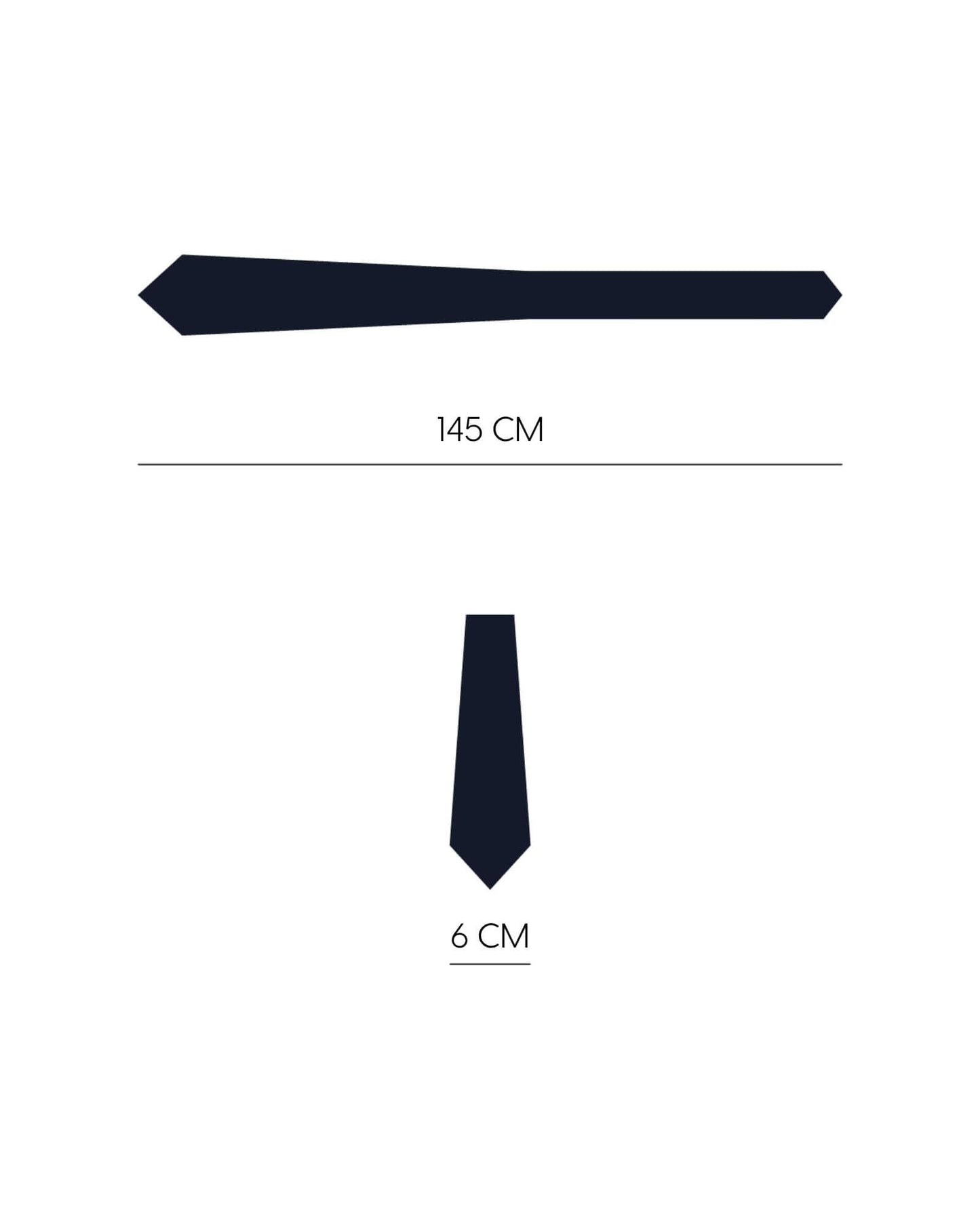 Lacivert Ekose Desenli Yün İpek İnce Kravat - 6 cm genişlik