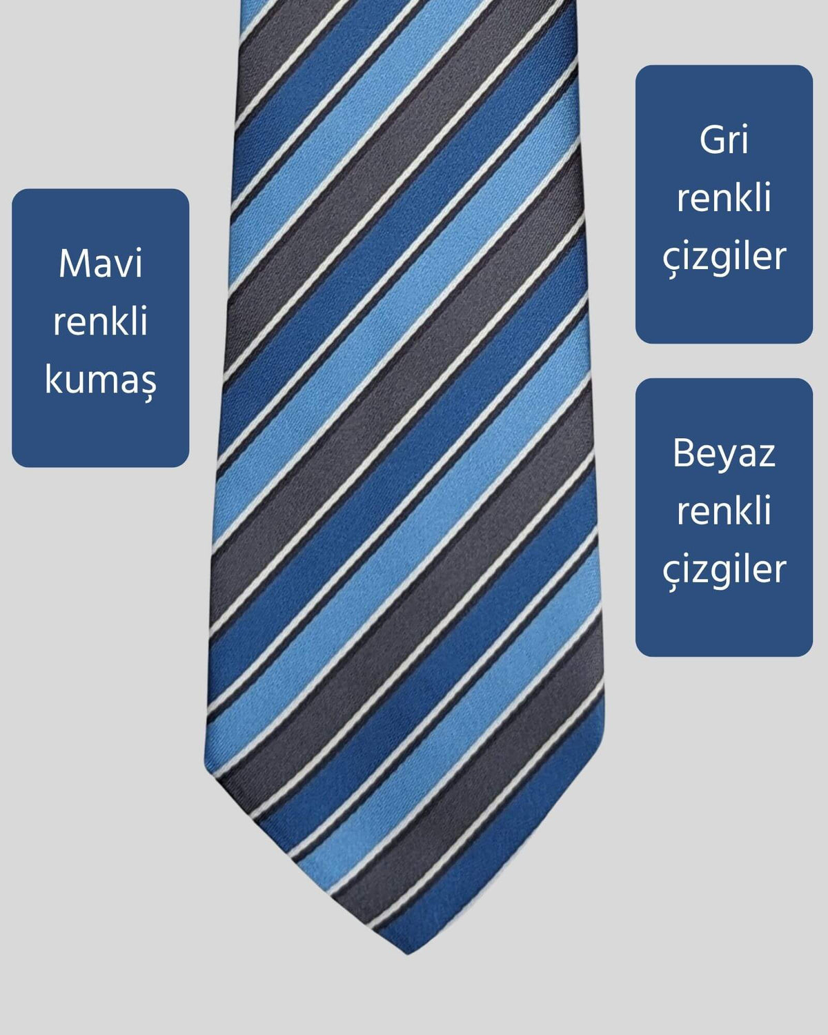 Kumovo mavi klasik avukat kravatı