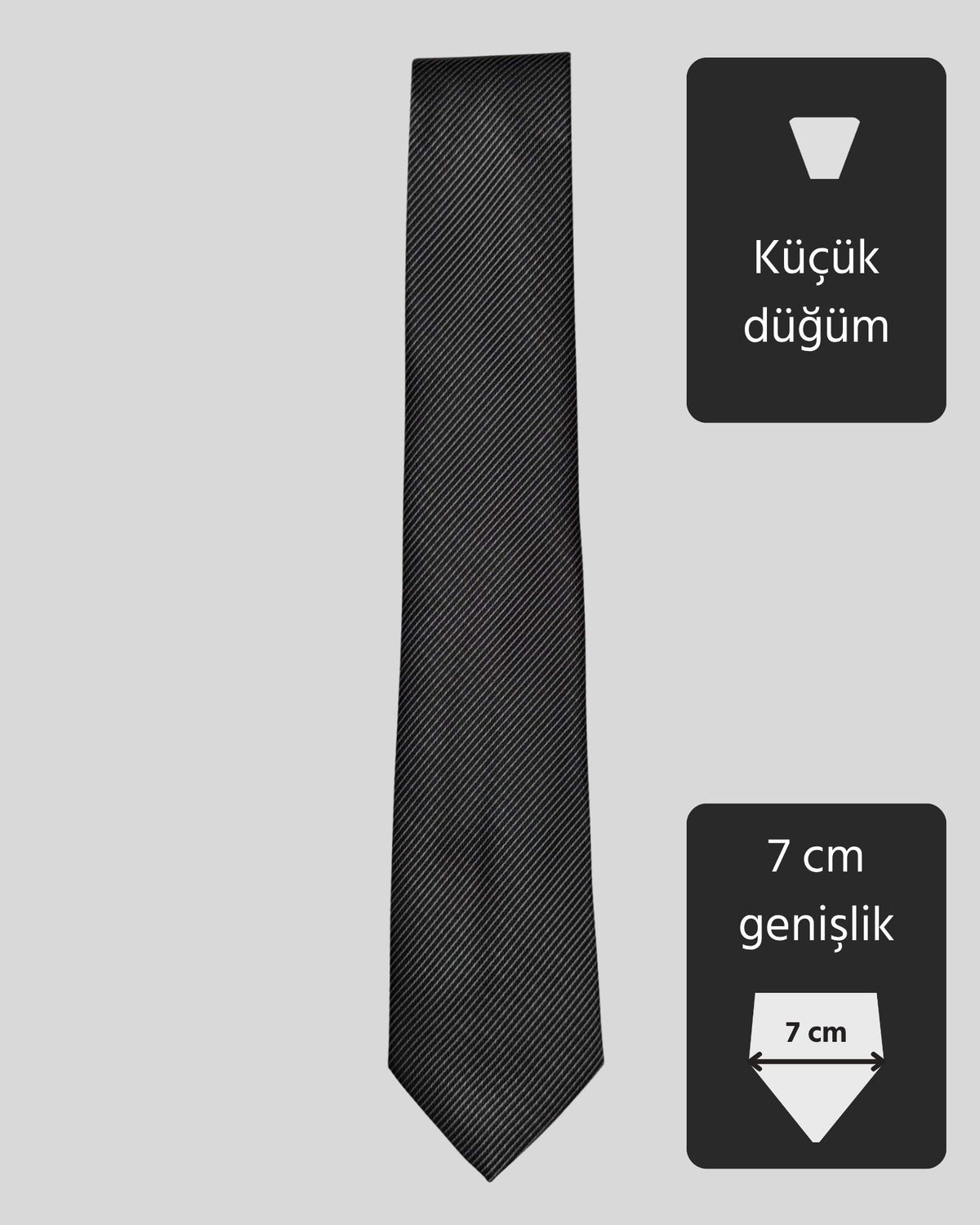 Kumovo ince gri avukat kravatı
