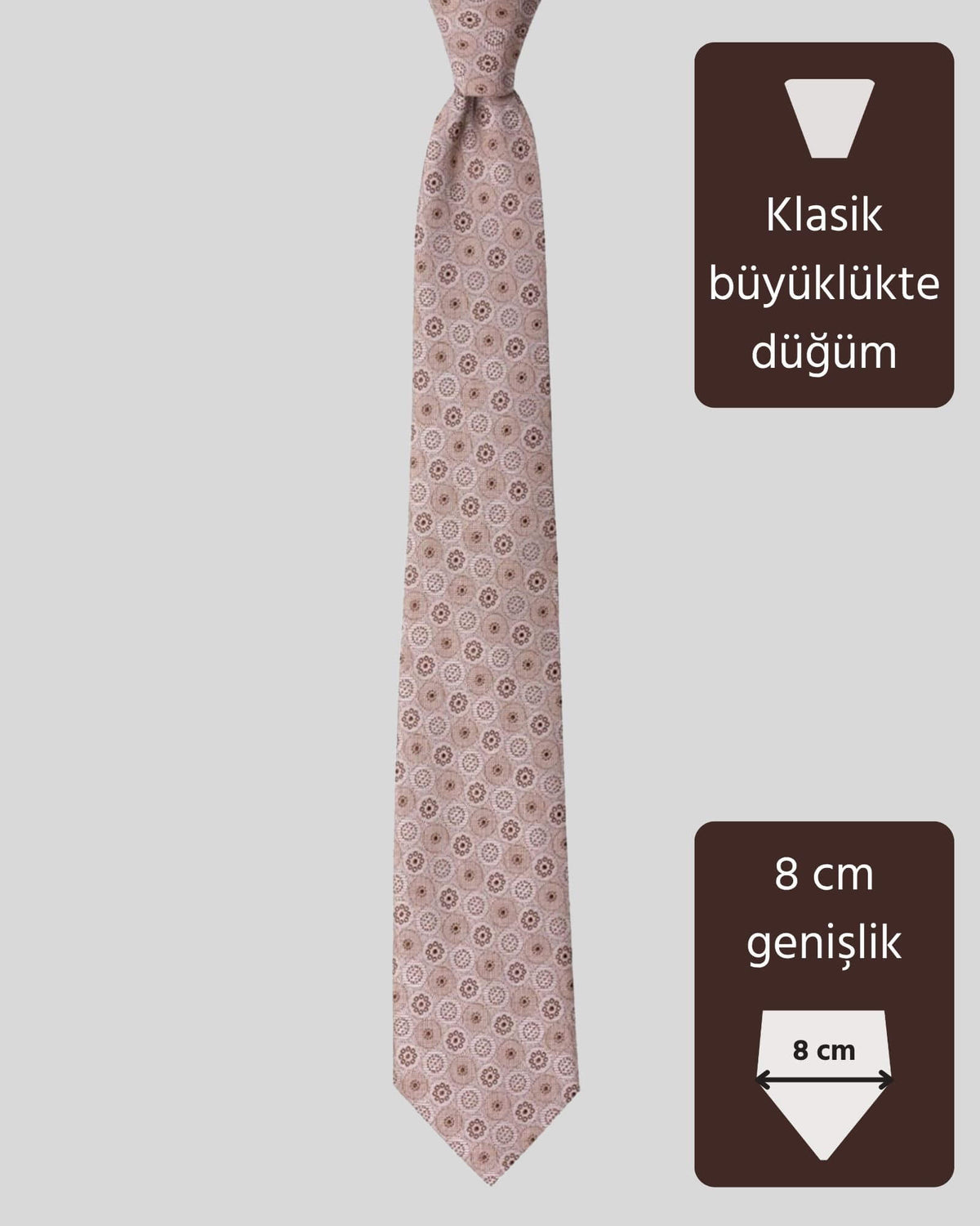 Kumovo açık kahverengi kravat