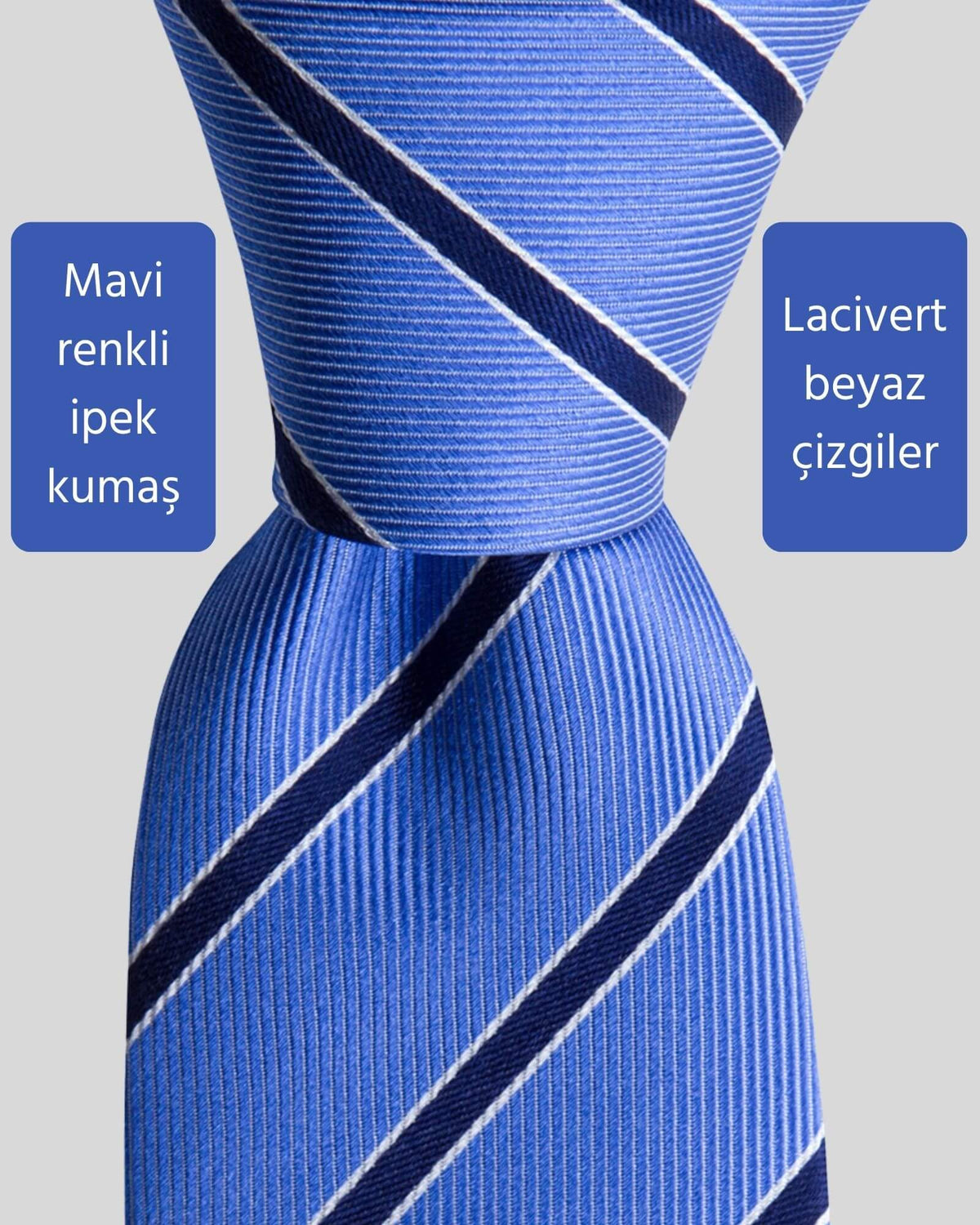 Kumovo mavi ipek avukat kravatı