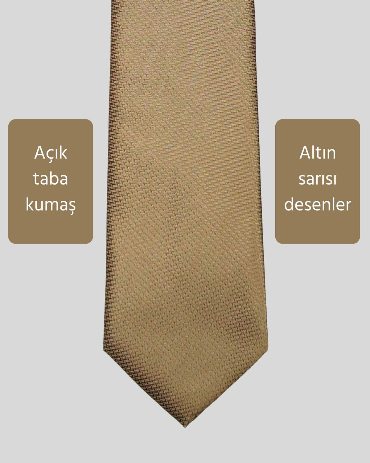 Kumovo altın sarısı ince kravat