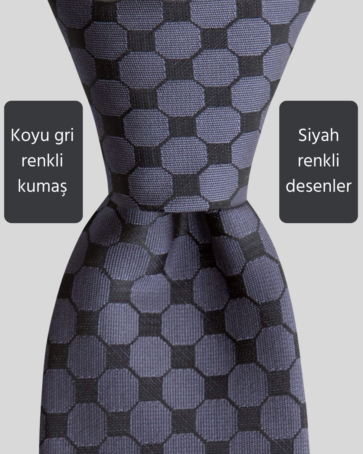 Kumovo desenli gri kravat