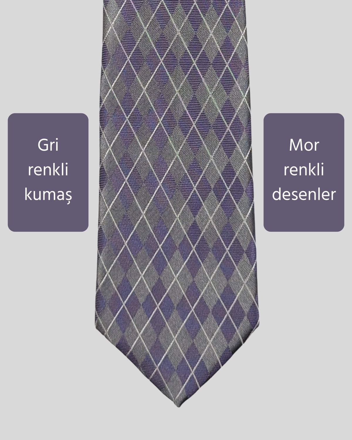 Kumovo gri genç avukat kravatı