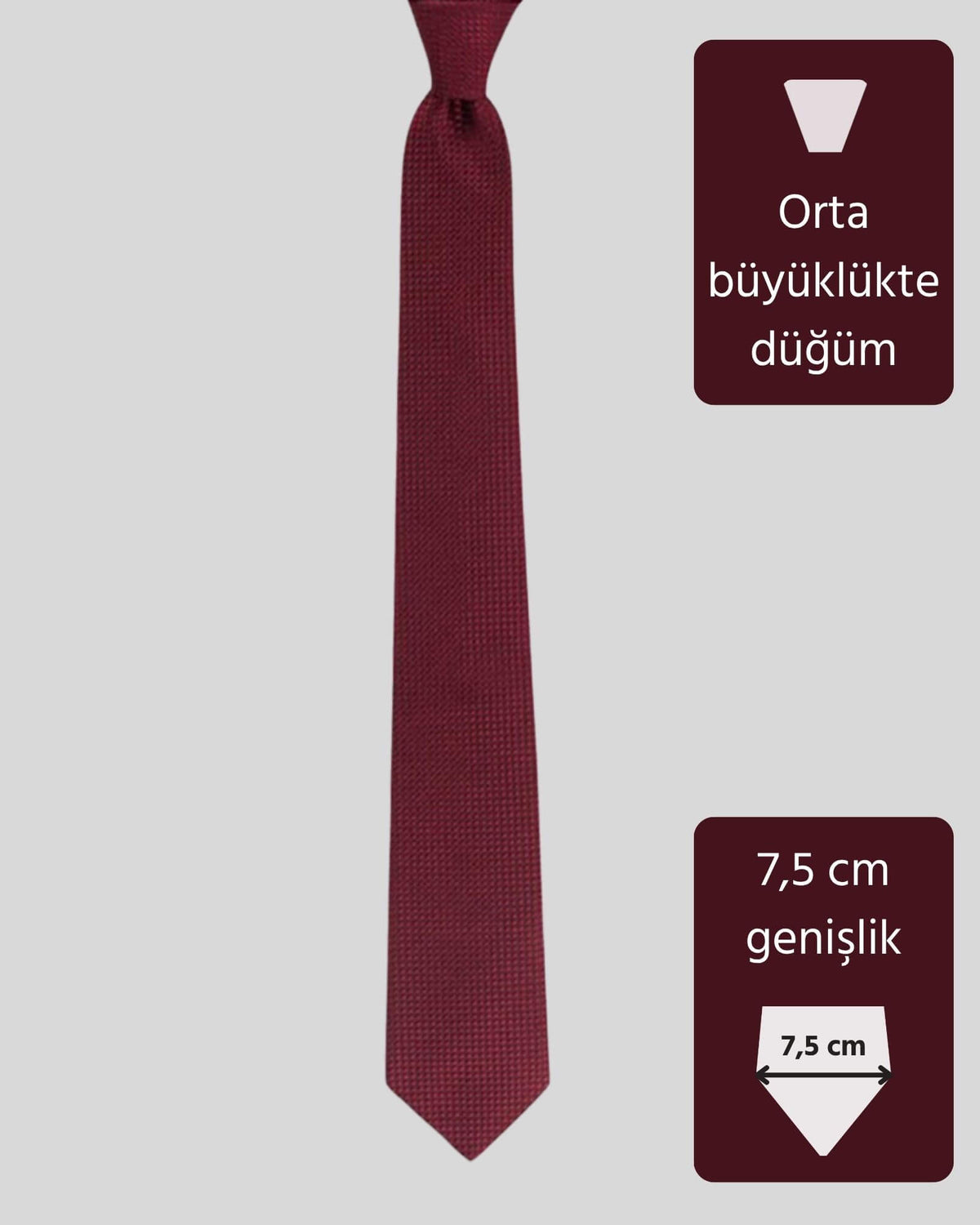 Kumovo bordo ipek savcı kravatı