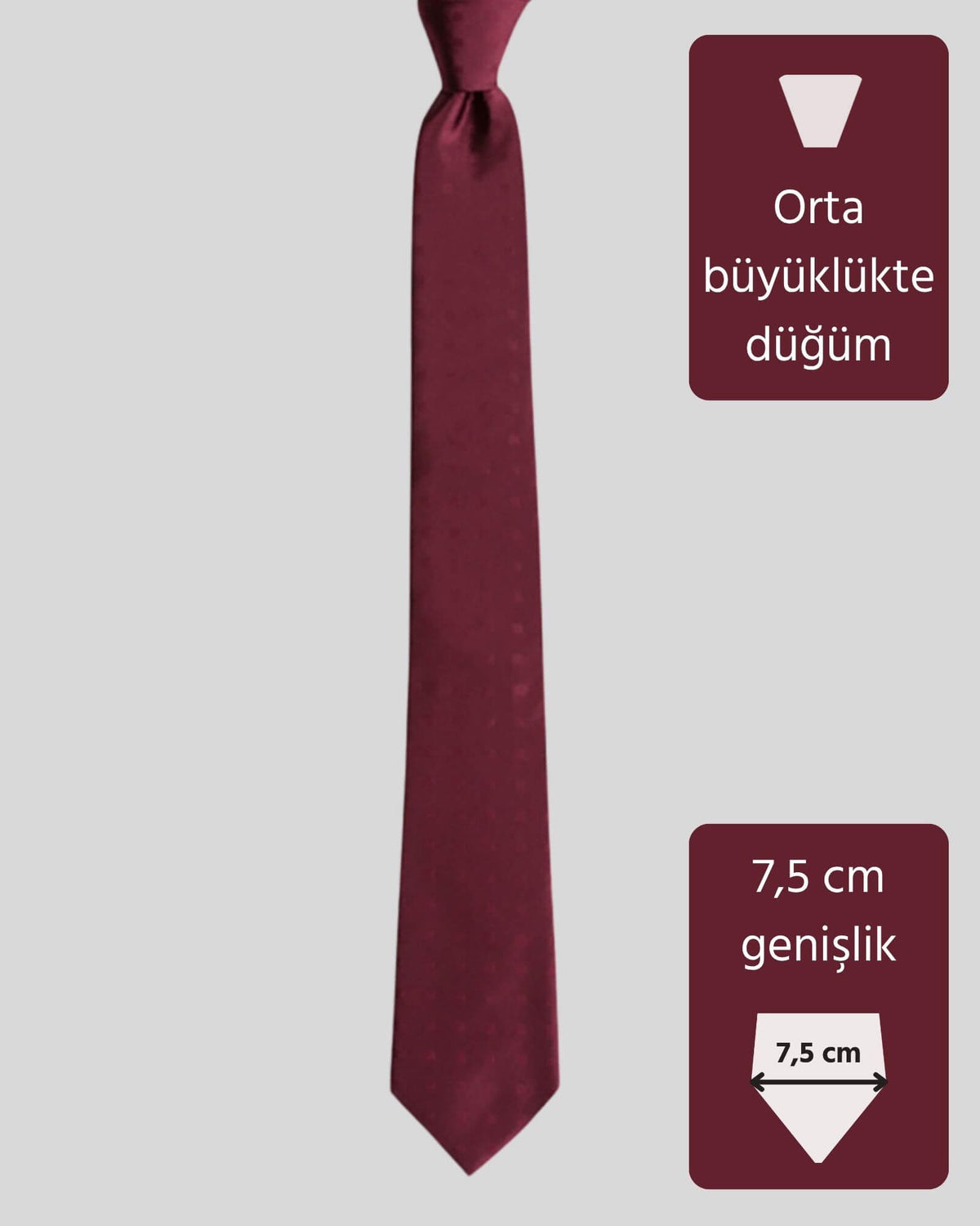 Kumovo bordo ipek hakim kravatı