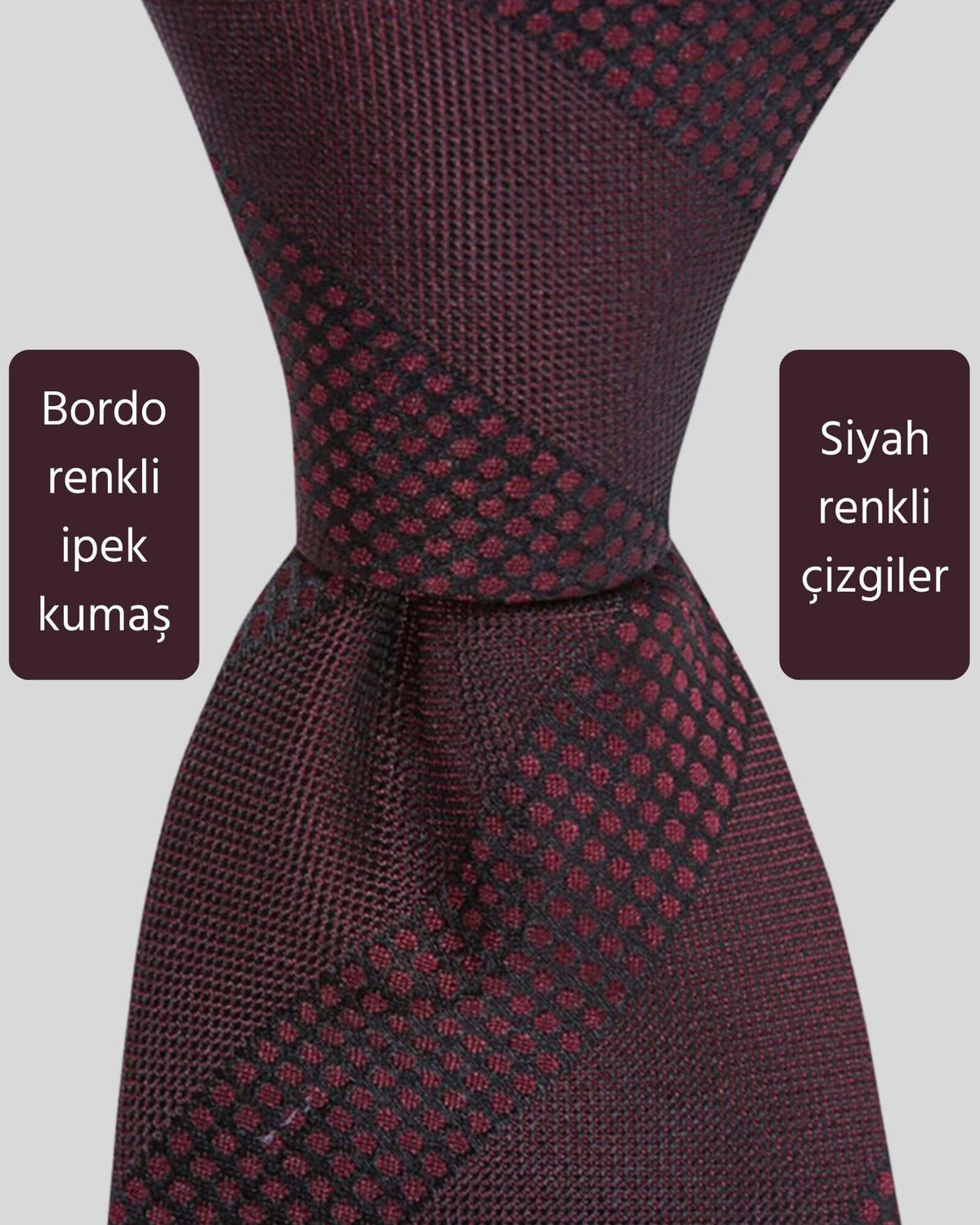 Kumovo bordo ipek avukat kravatı