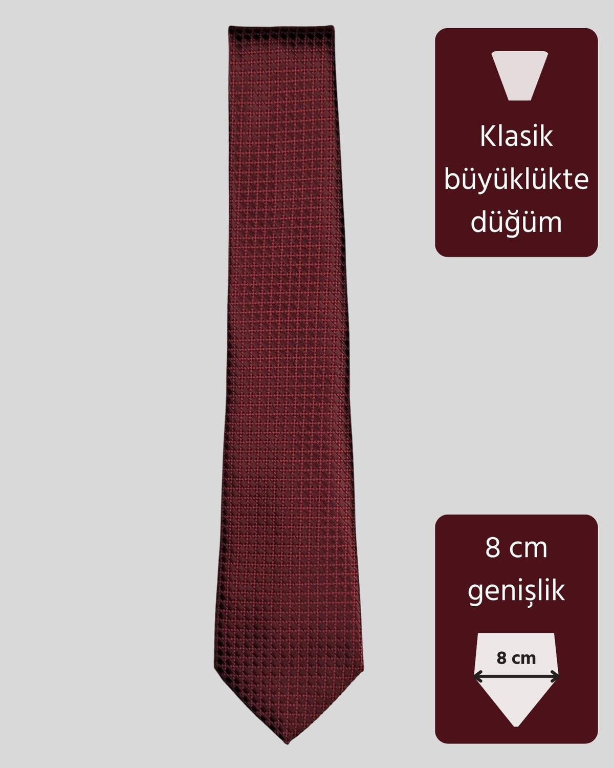 Kumovo bordo renkli mikro kravat