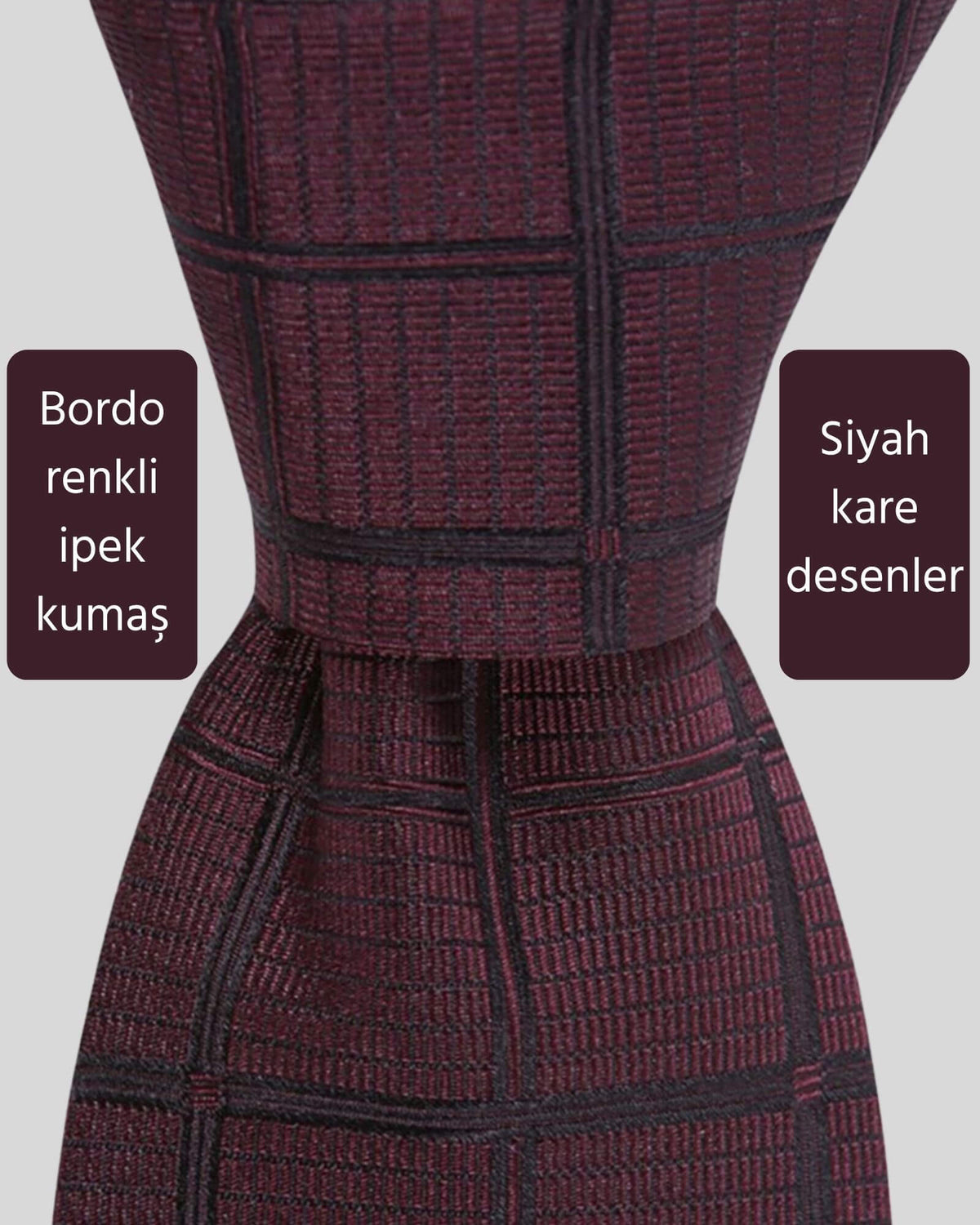 Kumovo lux ipek bordo avukat kravatı