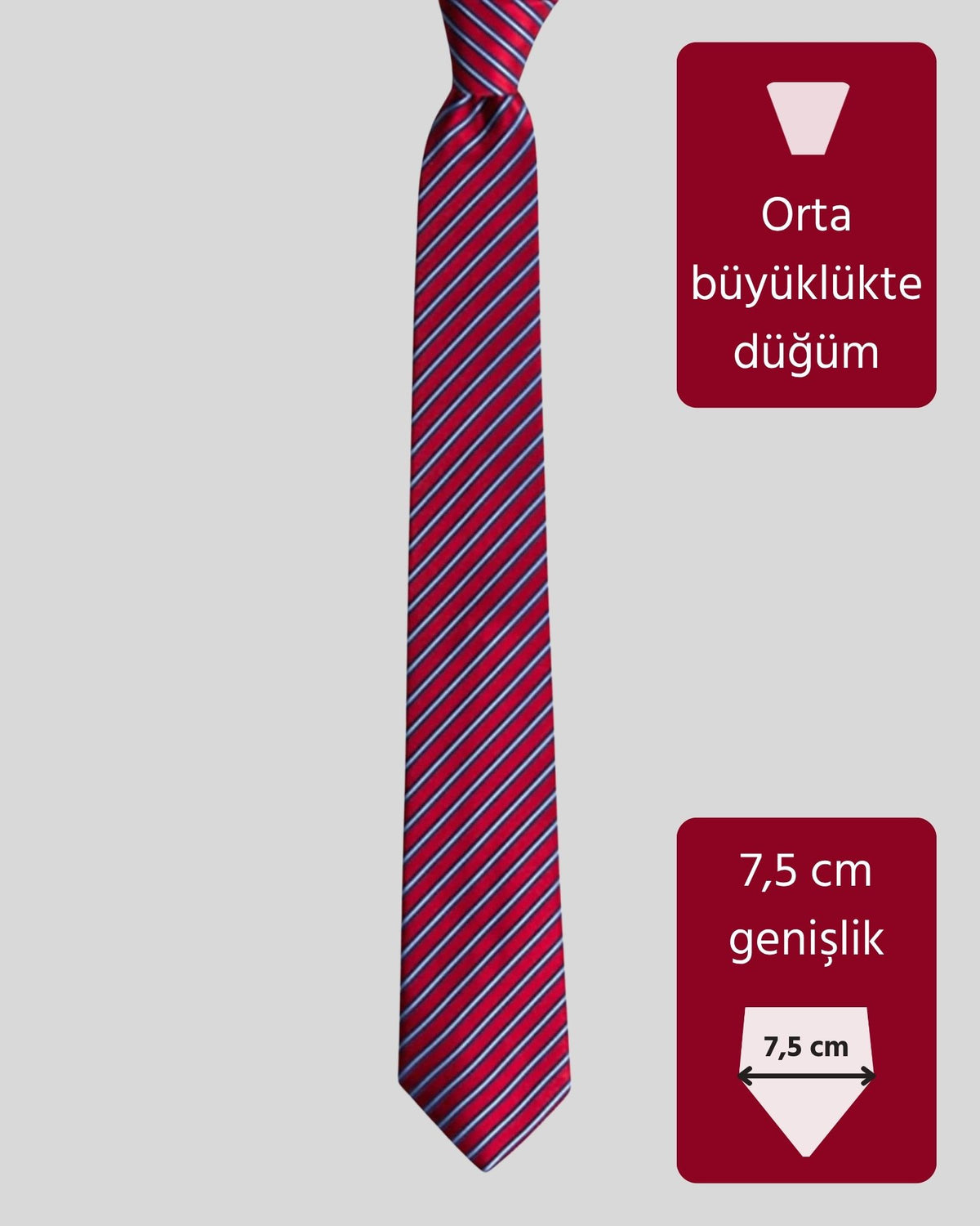 Kumovo koyu kırmızı ipek düğün kravatı
