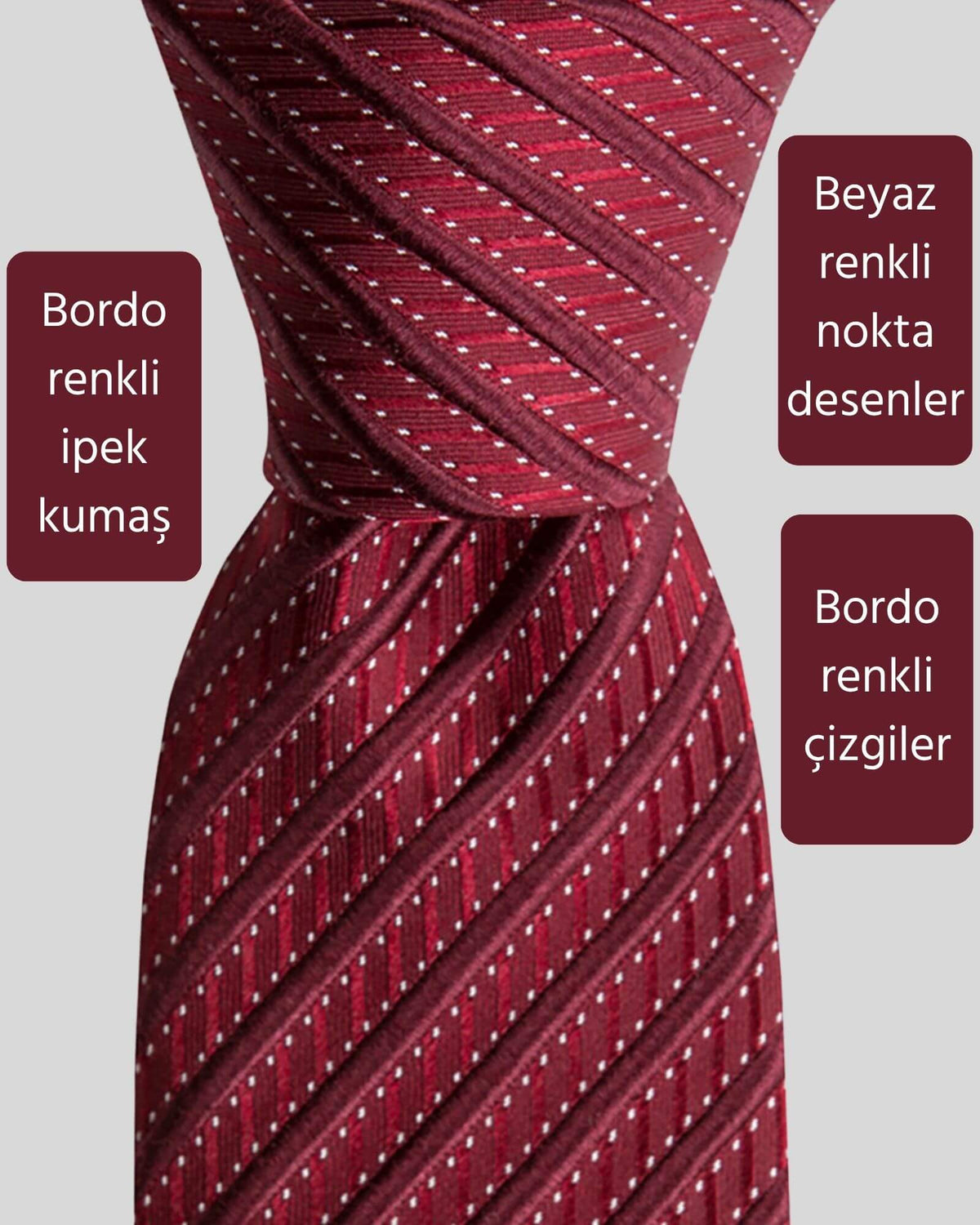 Kumovo bordo ipek doktor kravatı