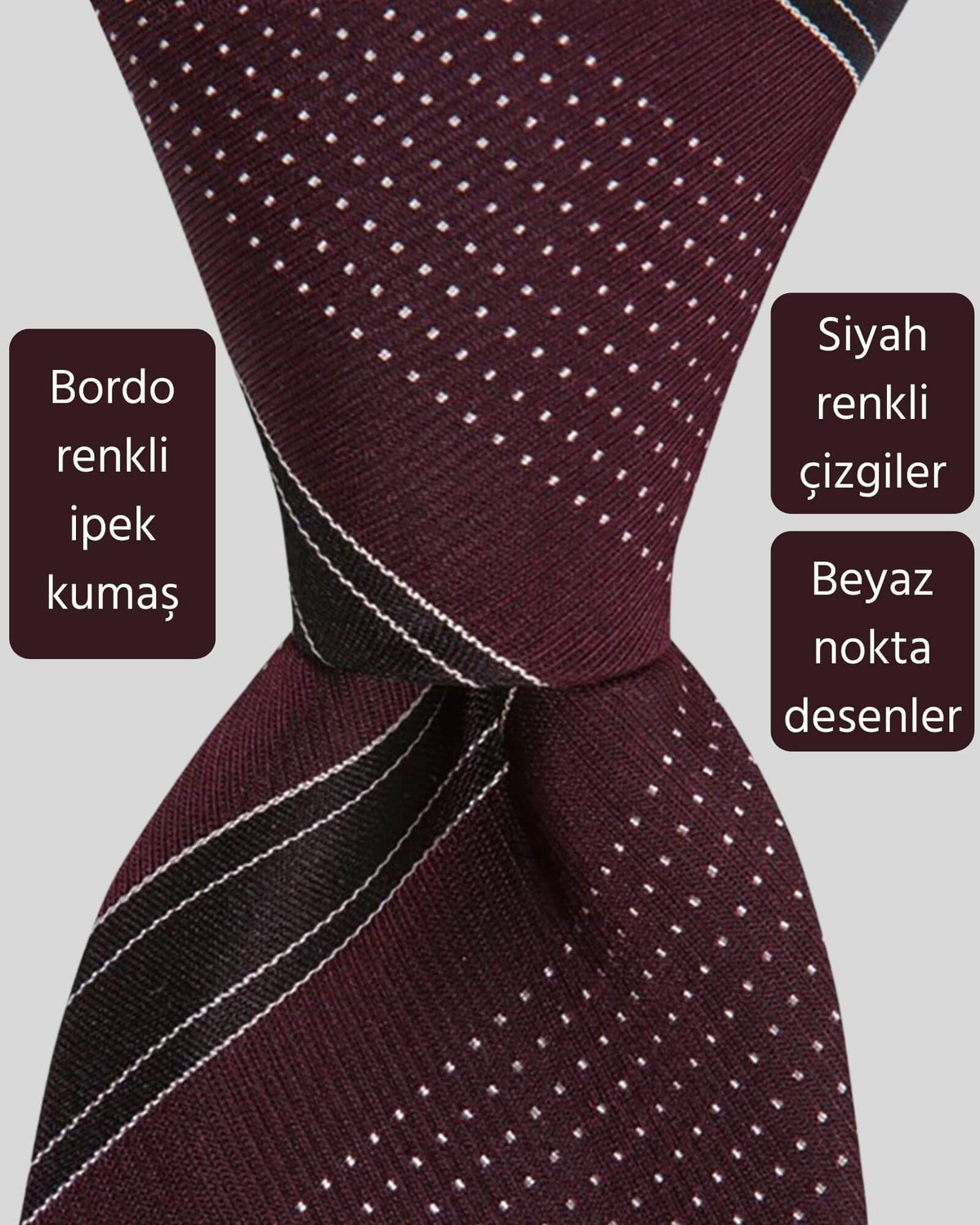 Kumovo bordo ipek avukat kravatı