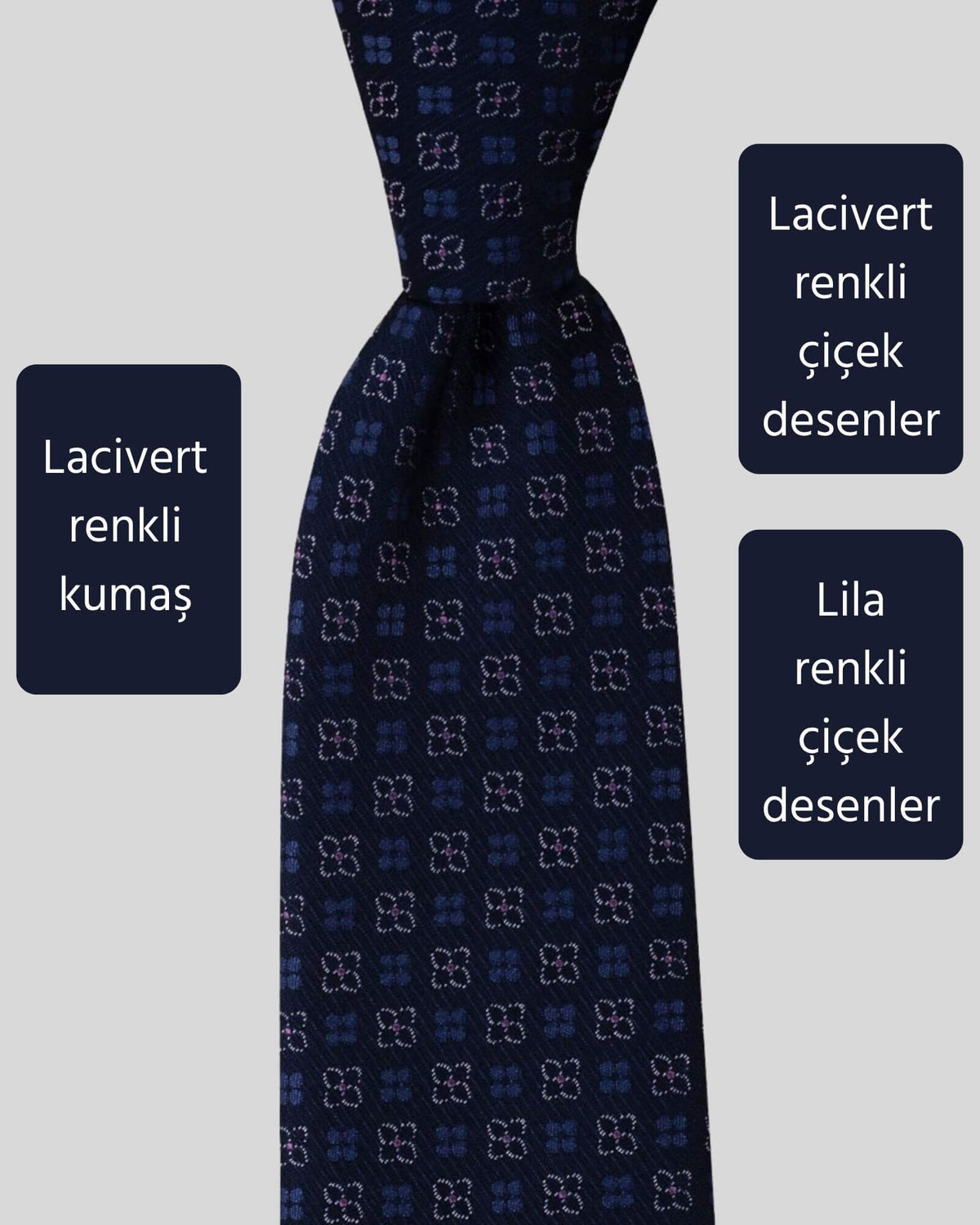 Kumovo klasik lacivert avukat kravatı