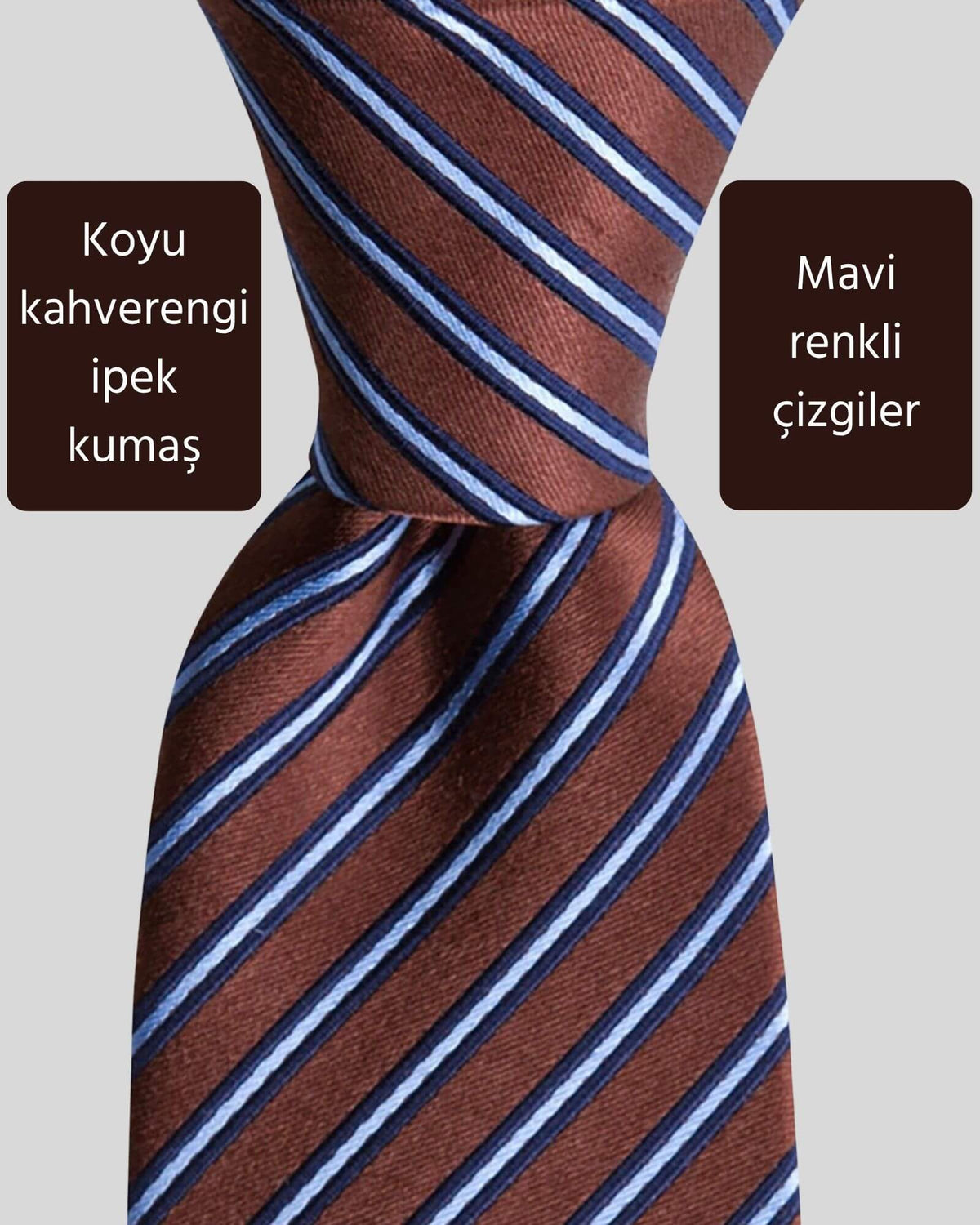 Kumovo kahverengi ipek doktor kravatı