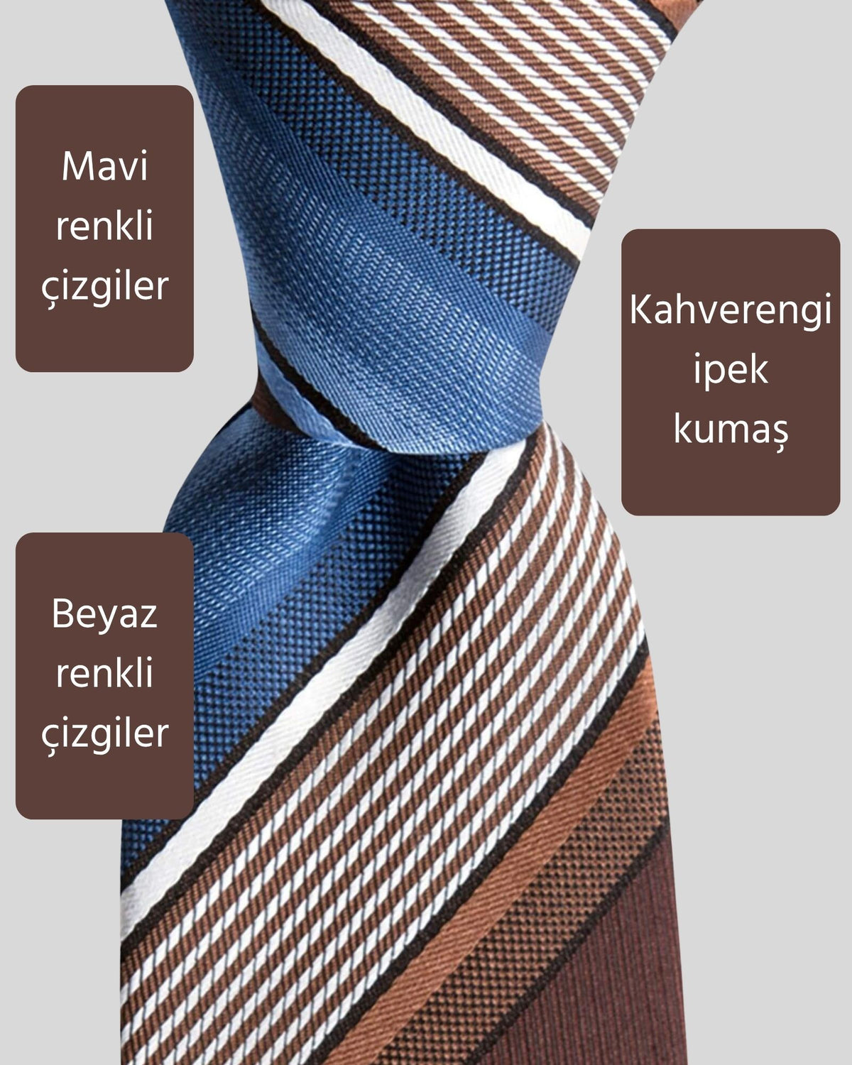 Kumovo kahverengi ipek doktor kravatı