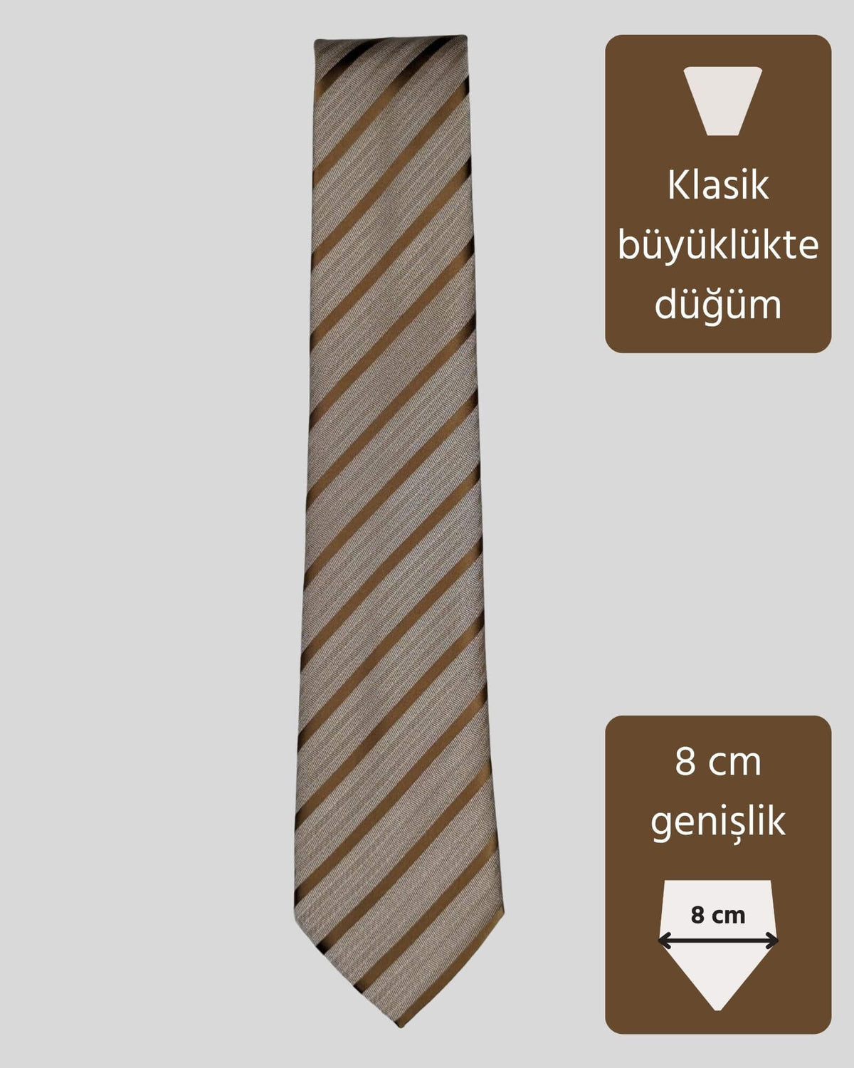 Kumovo açık kahverengi avukat kravatı