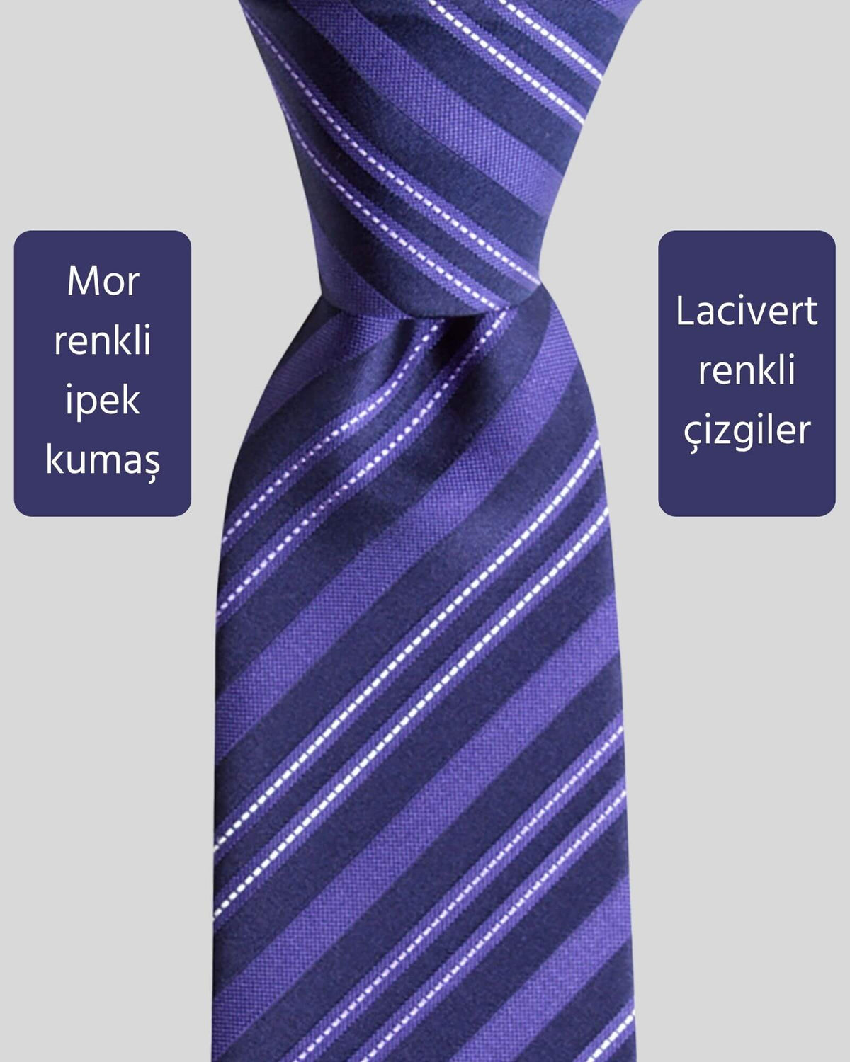 Kumovo mor renkli ipek doktor kravatı