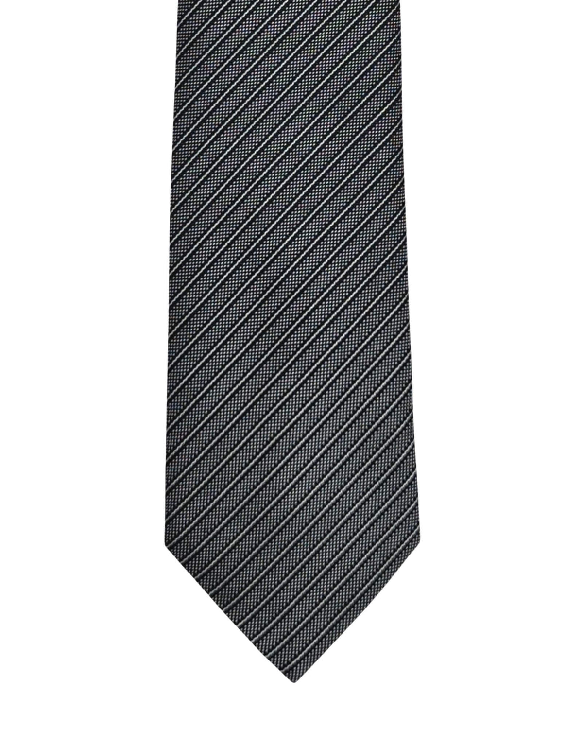 Kumovo ince siyah mikrofiber kravat