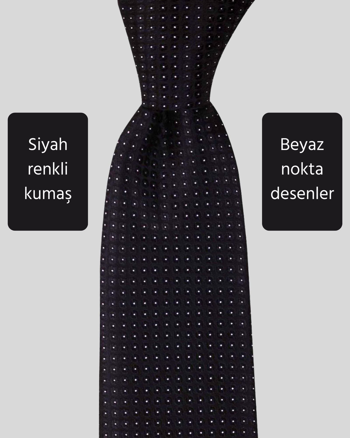 Kumovo siyah beyaz kravat