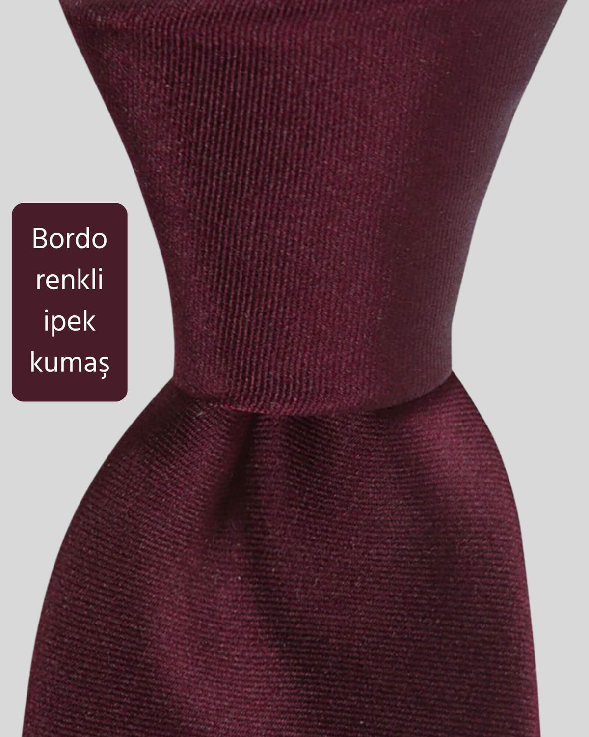 Kumovo düz bordo ipek avukat kravatı