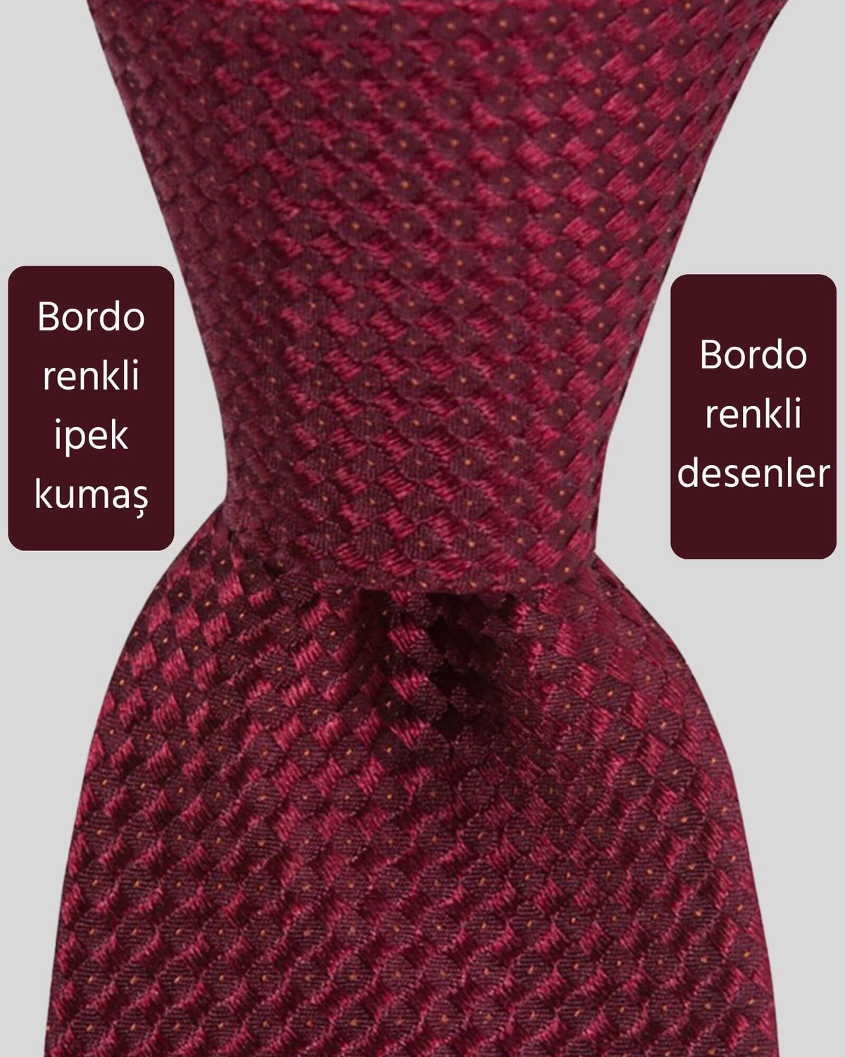Kumovo bordo ipek avukat kravatı