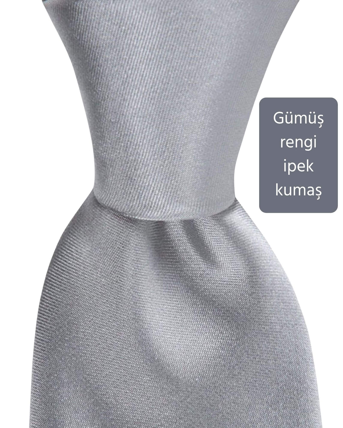 Kumovo açık gri ipek avukat kravatı