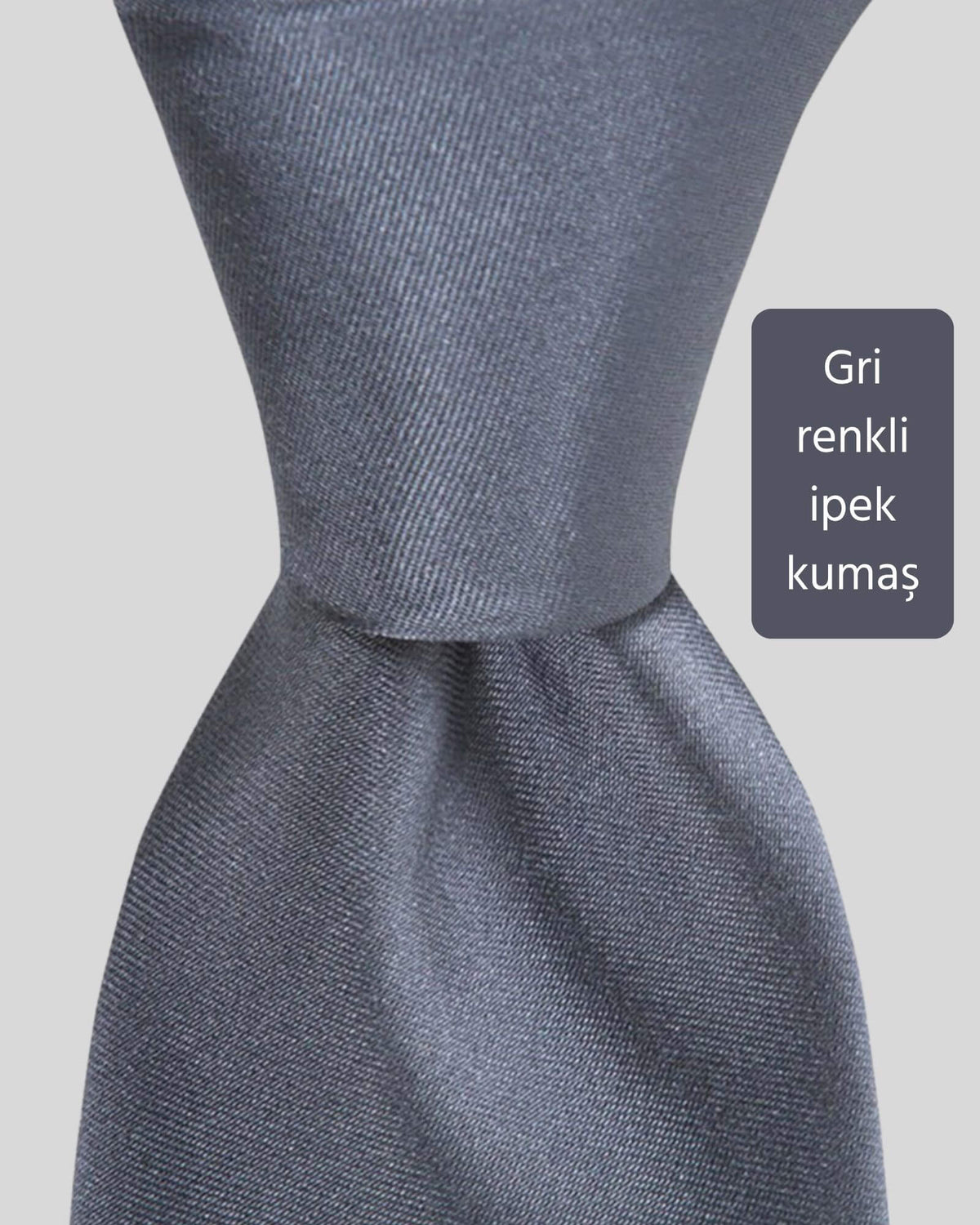 Kumovo gri ipek avukat kravatı