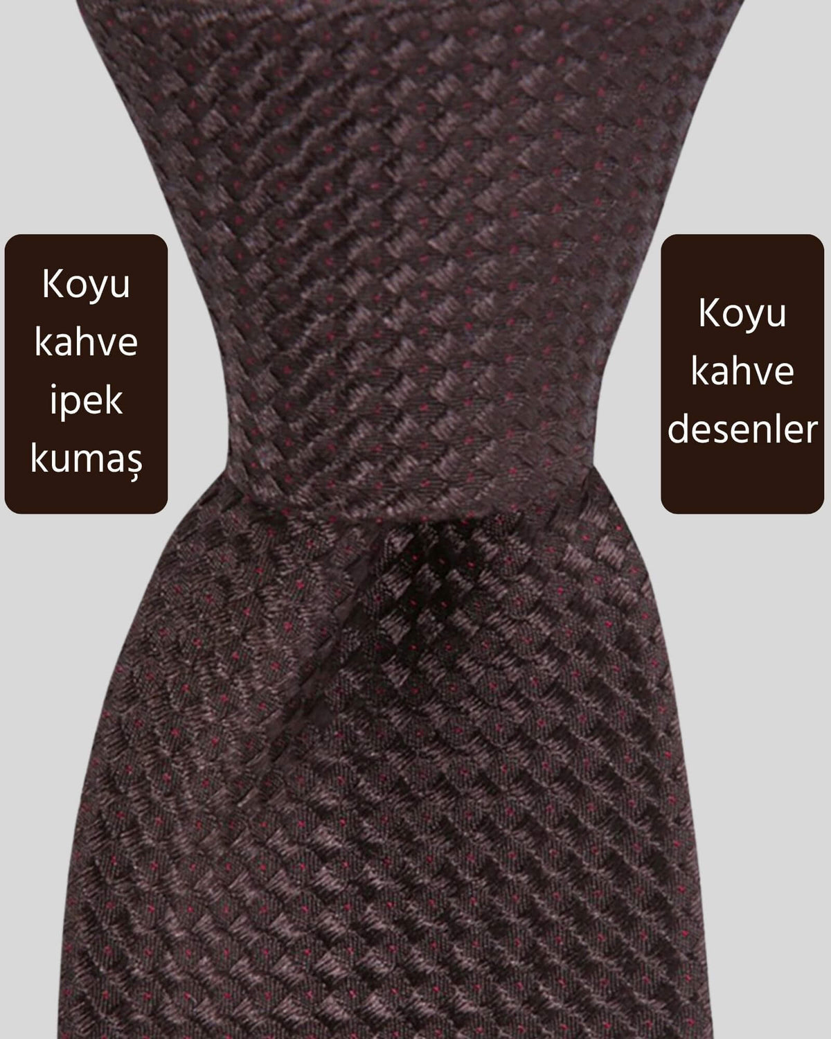Kumovo kahverengi ipek doktor kravatı
