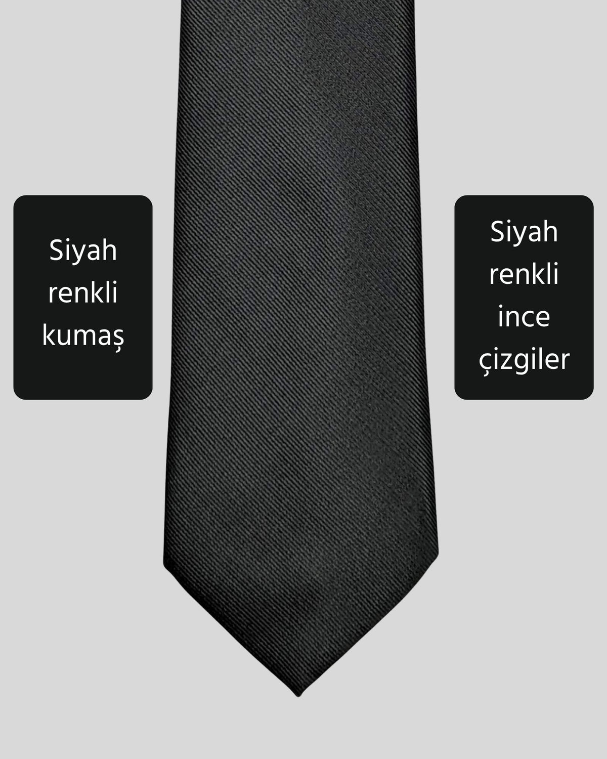 Kumovo ince siyah kravat