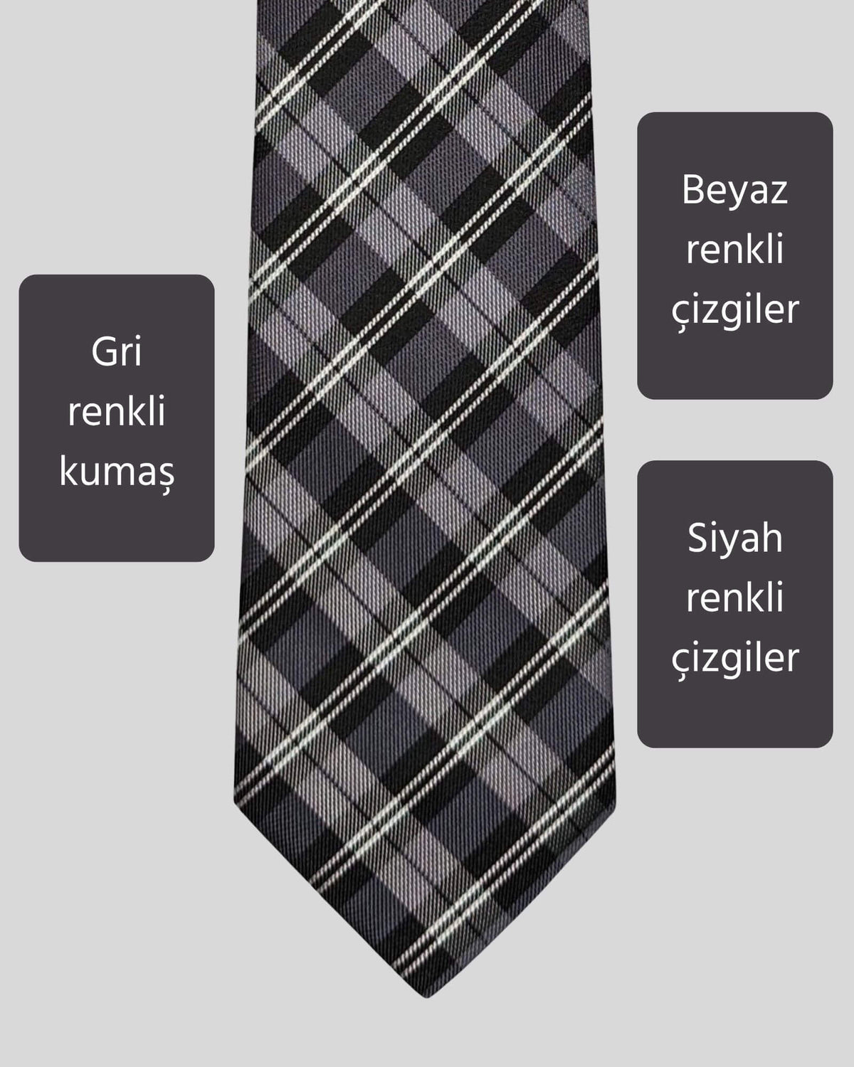 Kumovo gri ekose kravat