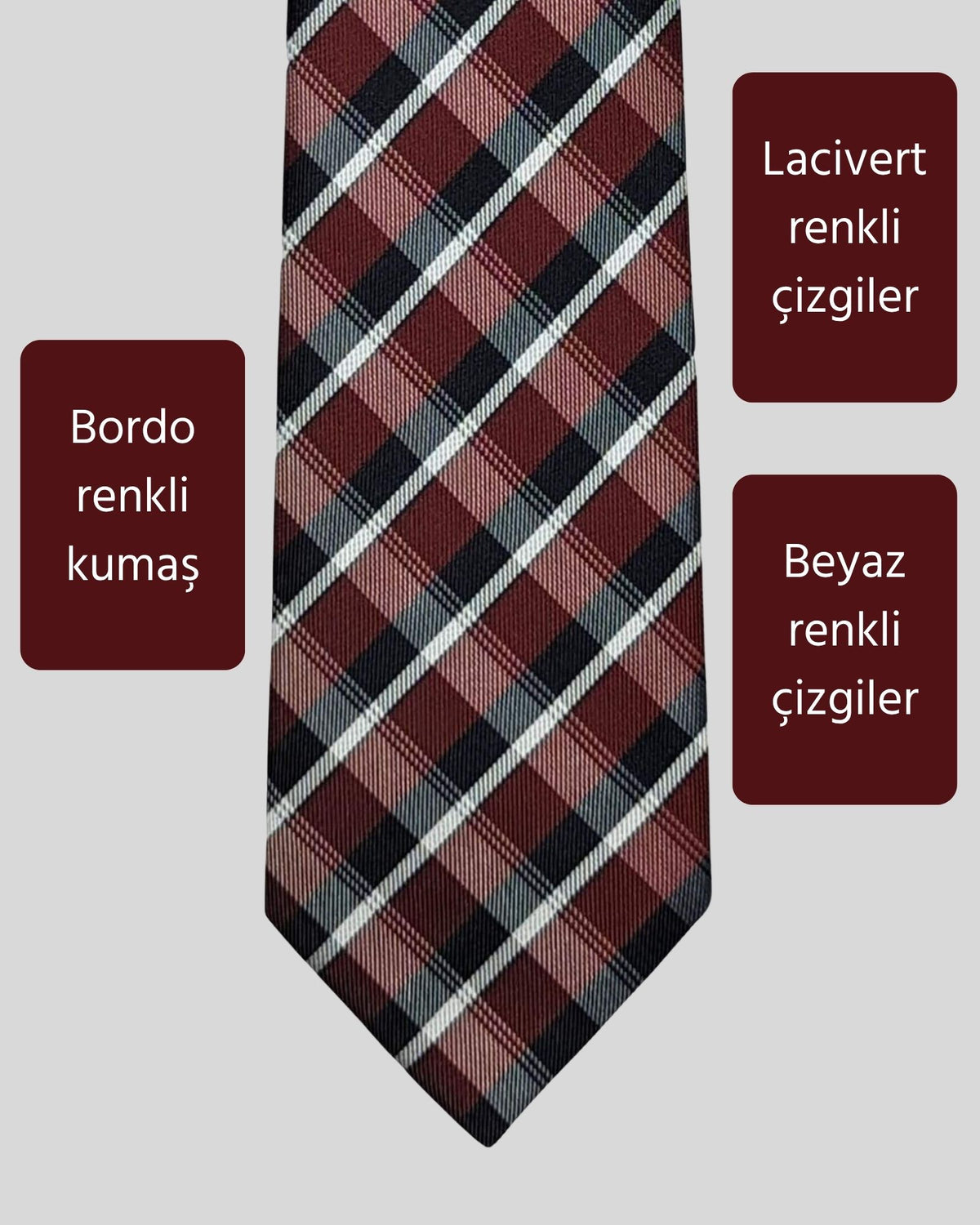 Kumovo bordo ekose kravat