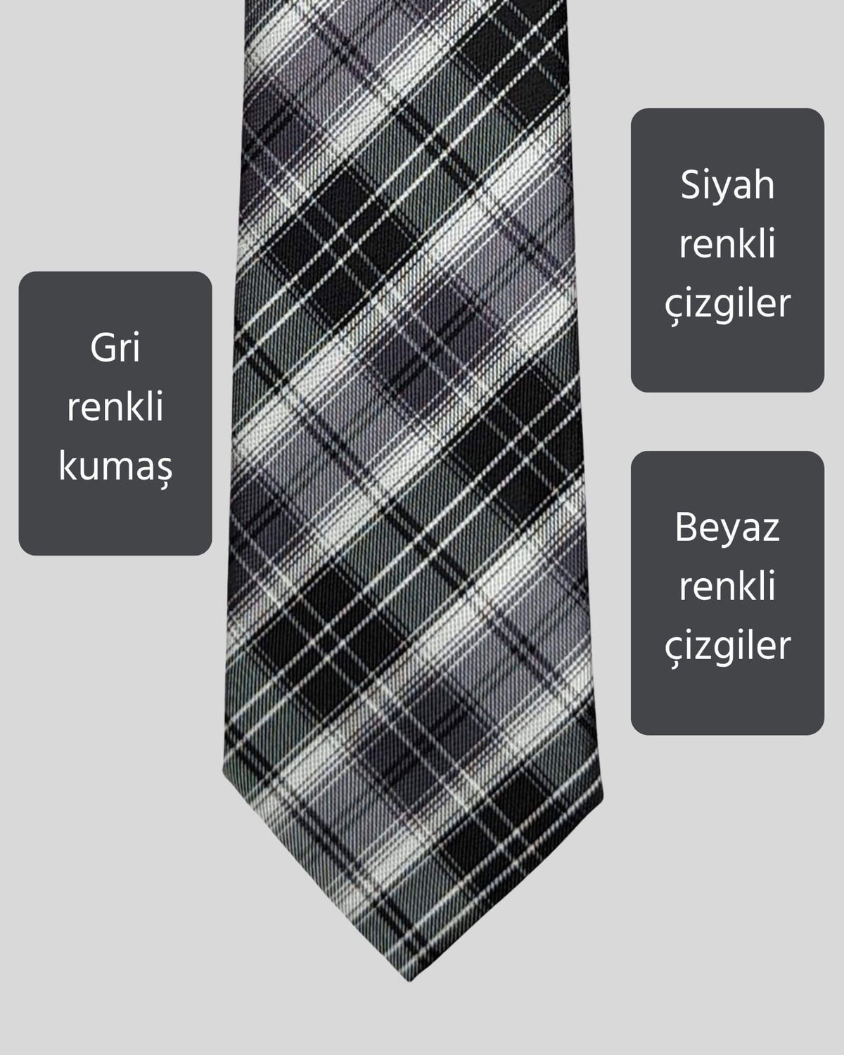 Kumovo gri ekose kravat