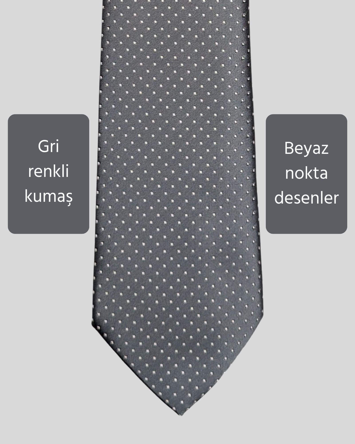 Kumovo klasik gri avukat kravatı