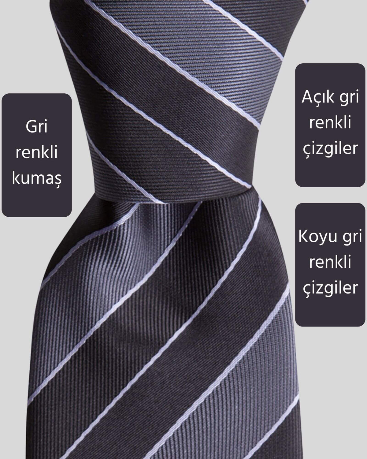 Kumovo gri öğretmen kravatı