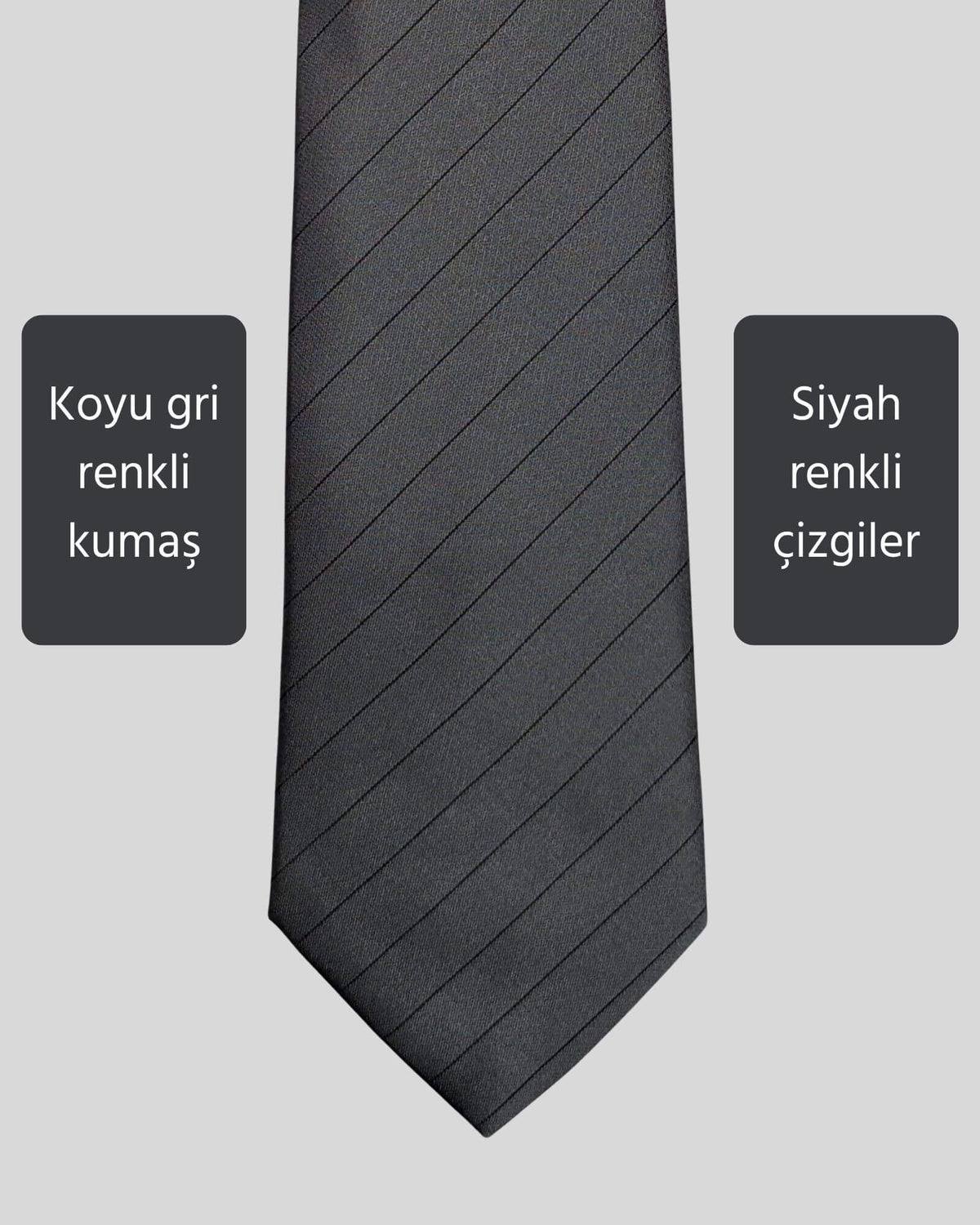 Kumovo slim gri avukat kravatı