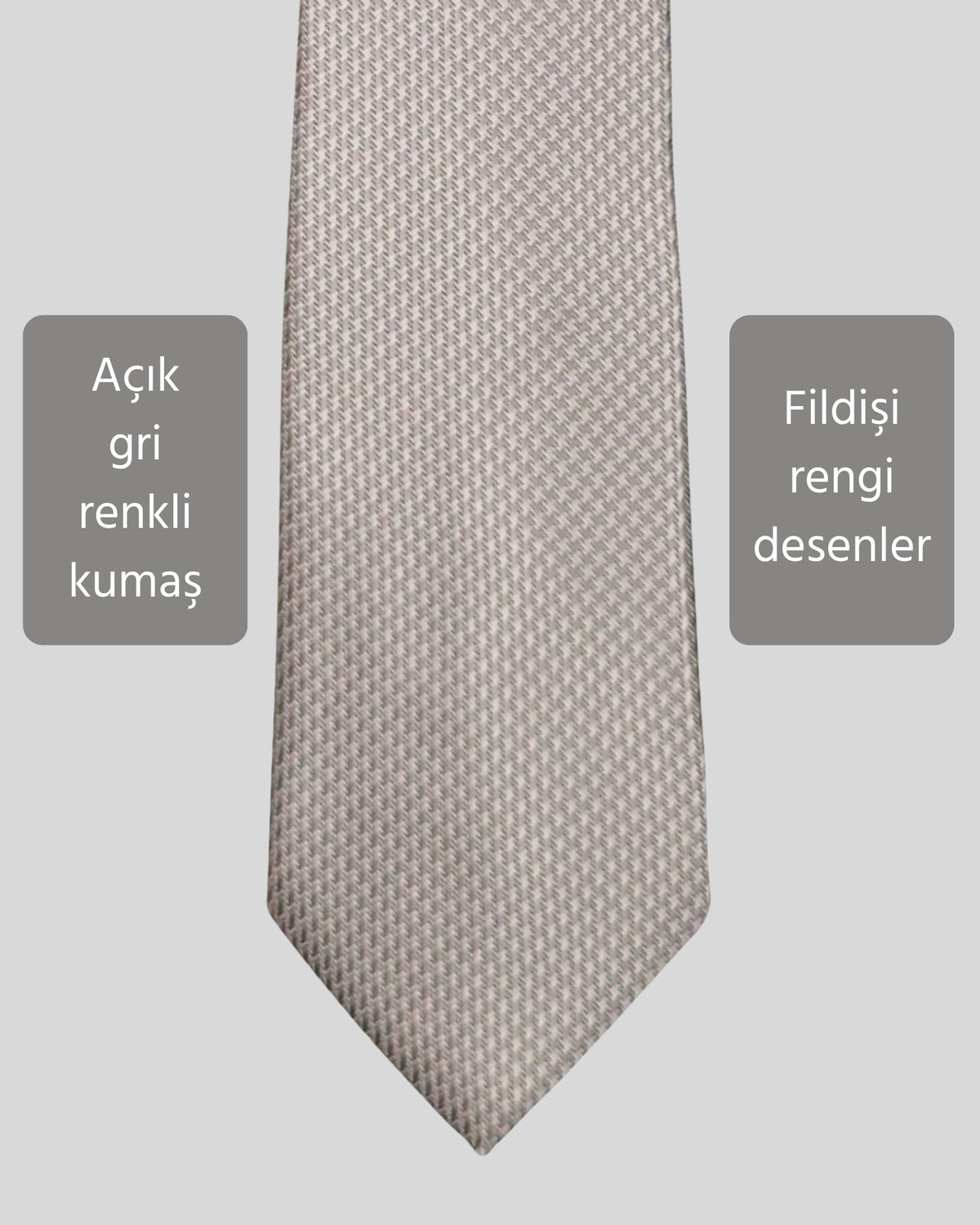Kumovo açık gri avukat kravatı