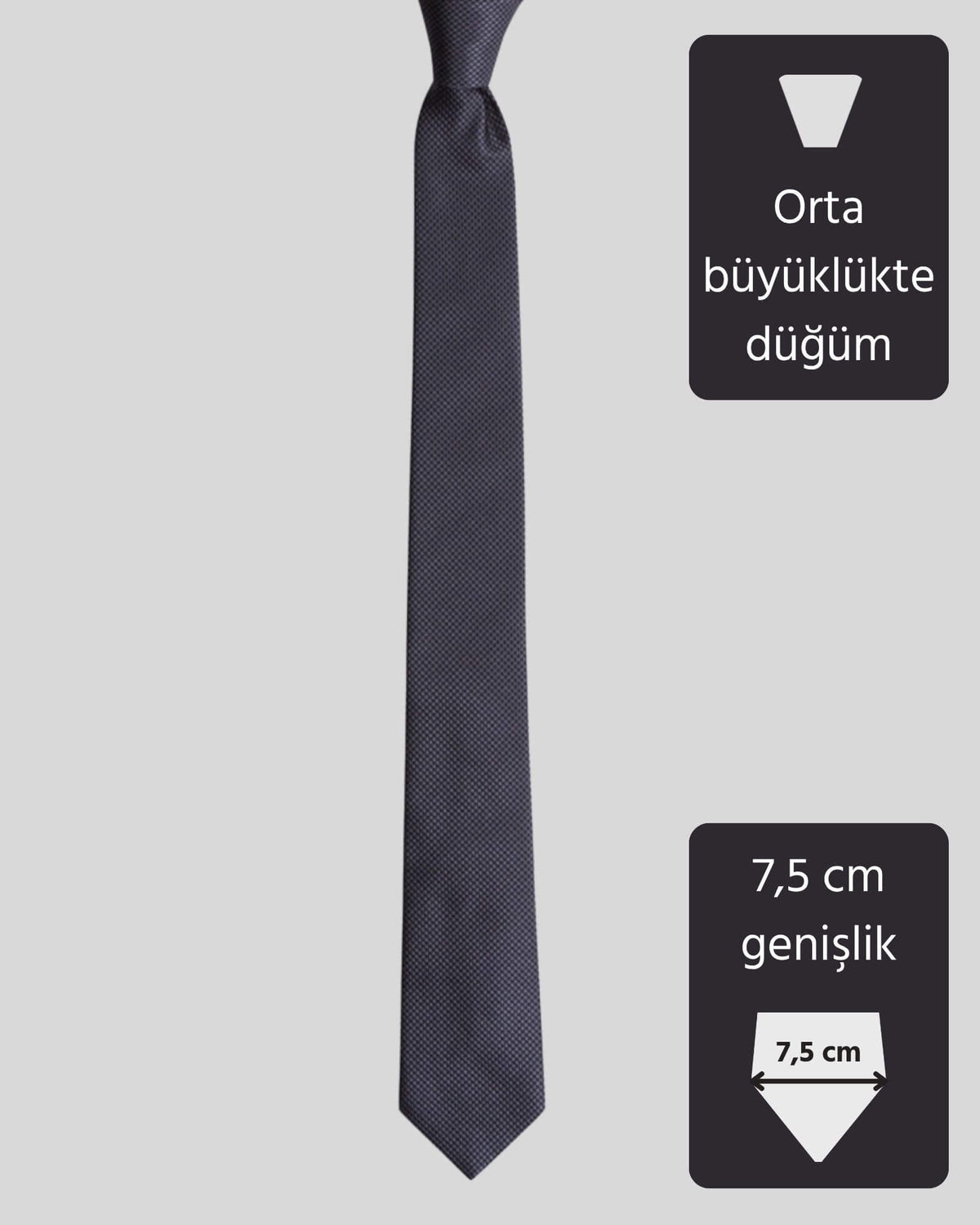 Kumovo gri ipek doktor kravatı
