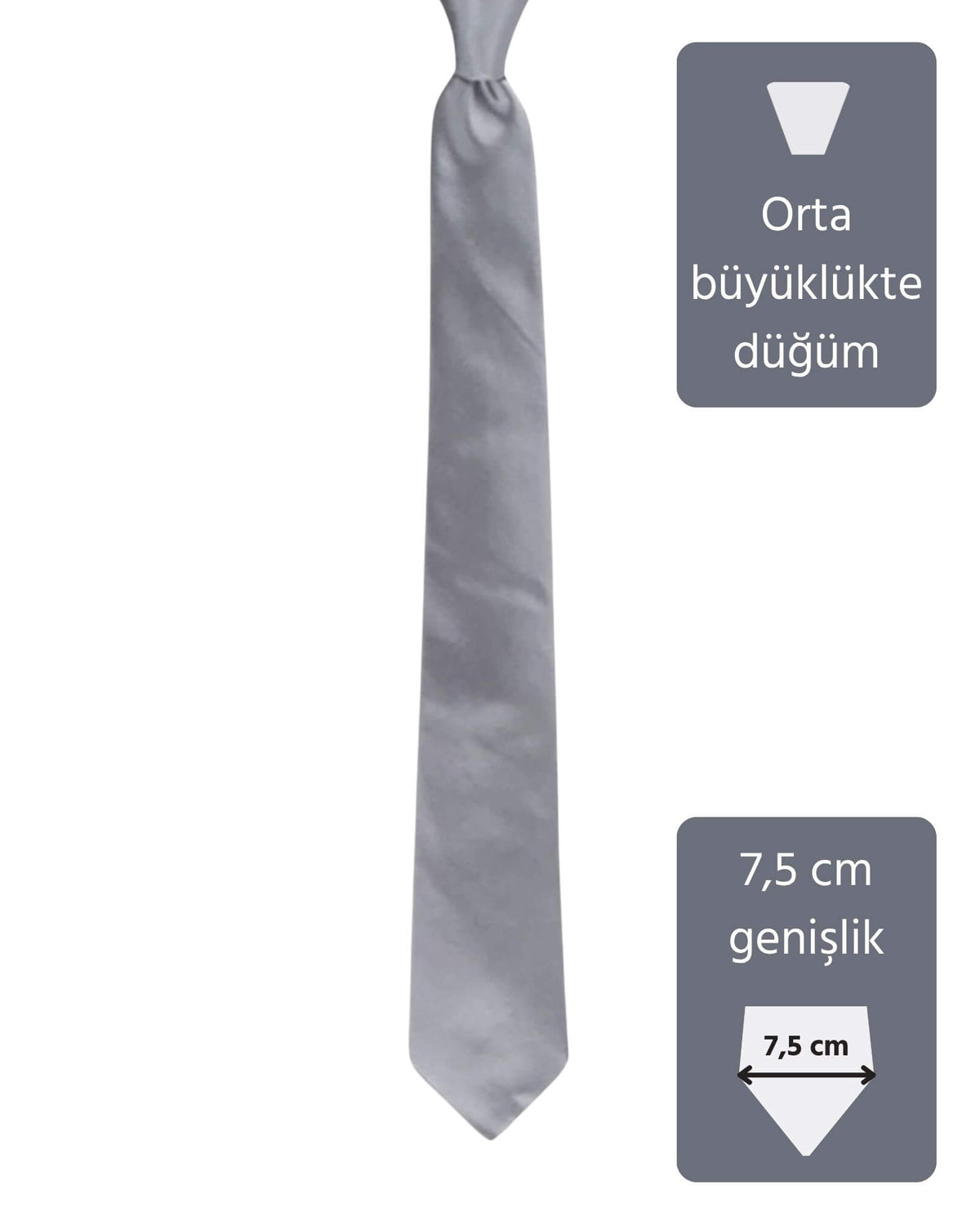 Kumovo açık gri ipek doktor kravatı