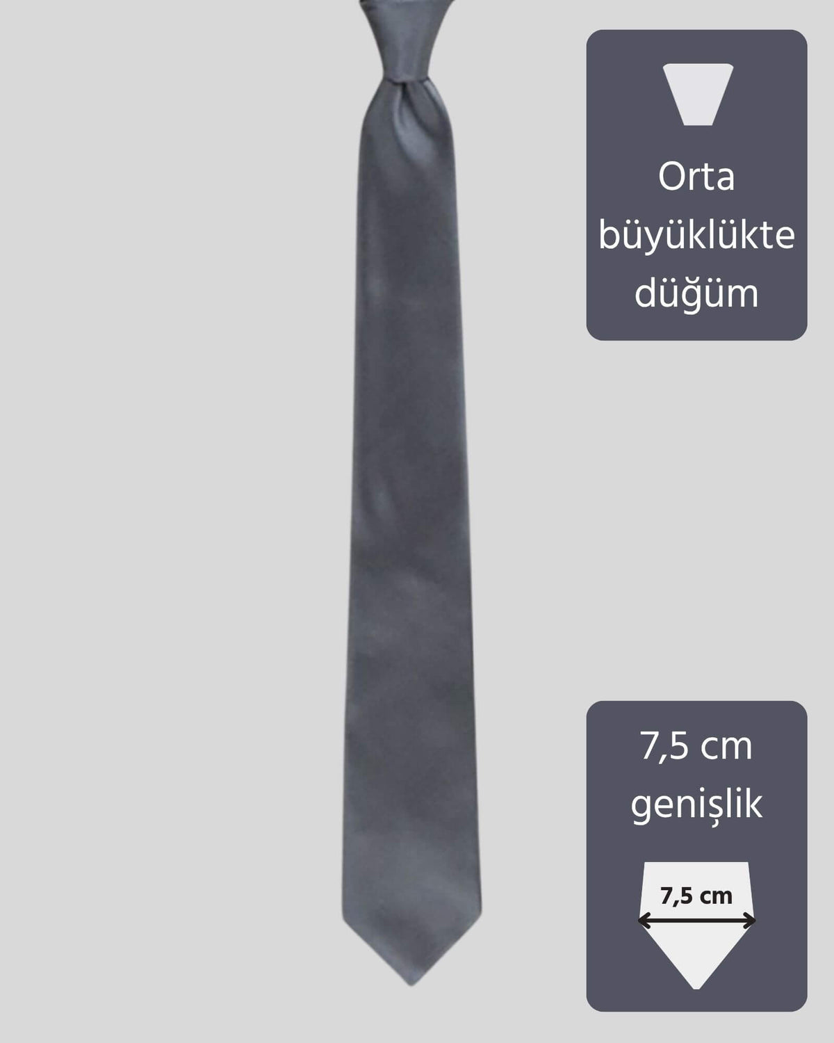 Kumovo gri ipek doktor kravatı