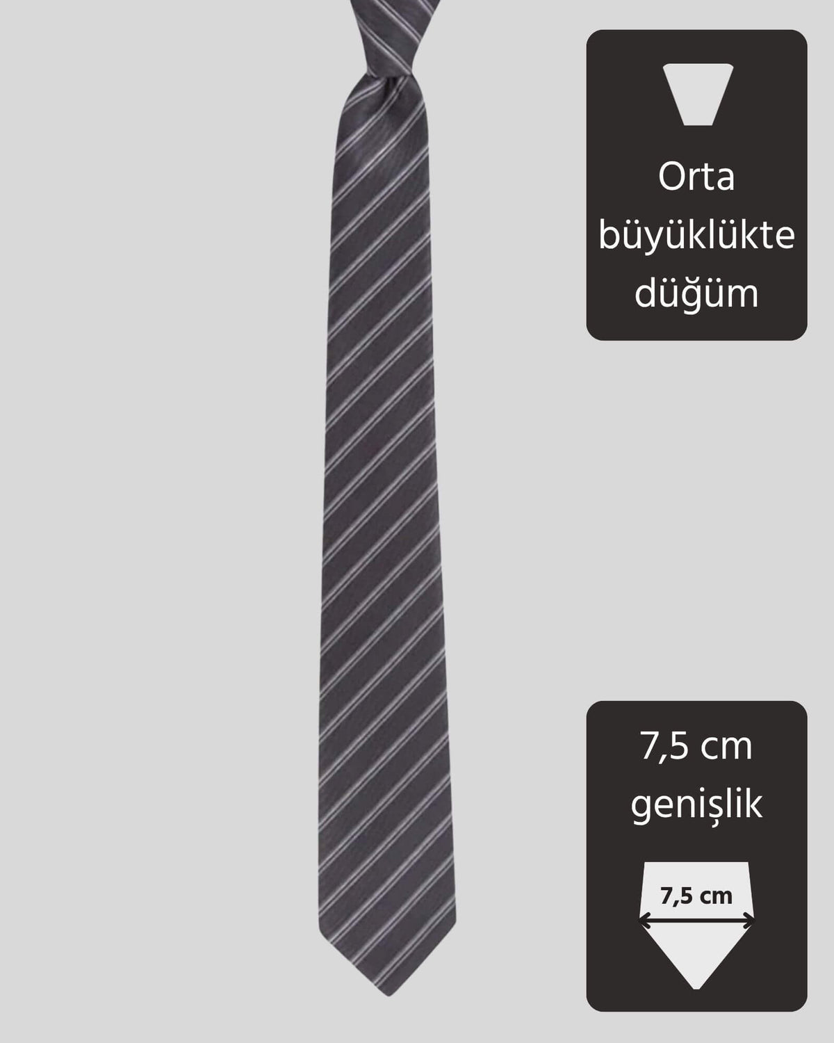 Kumovo gri erkek mikro kravat