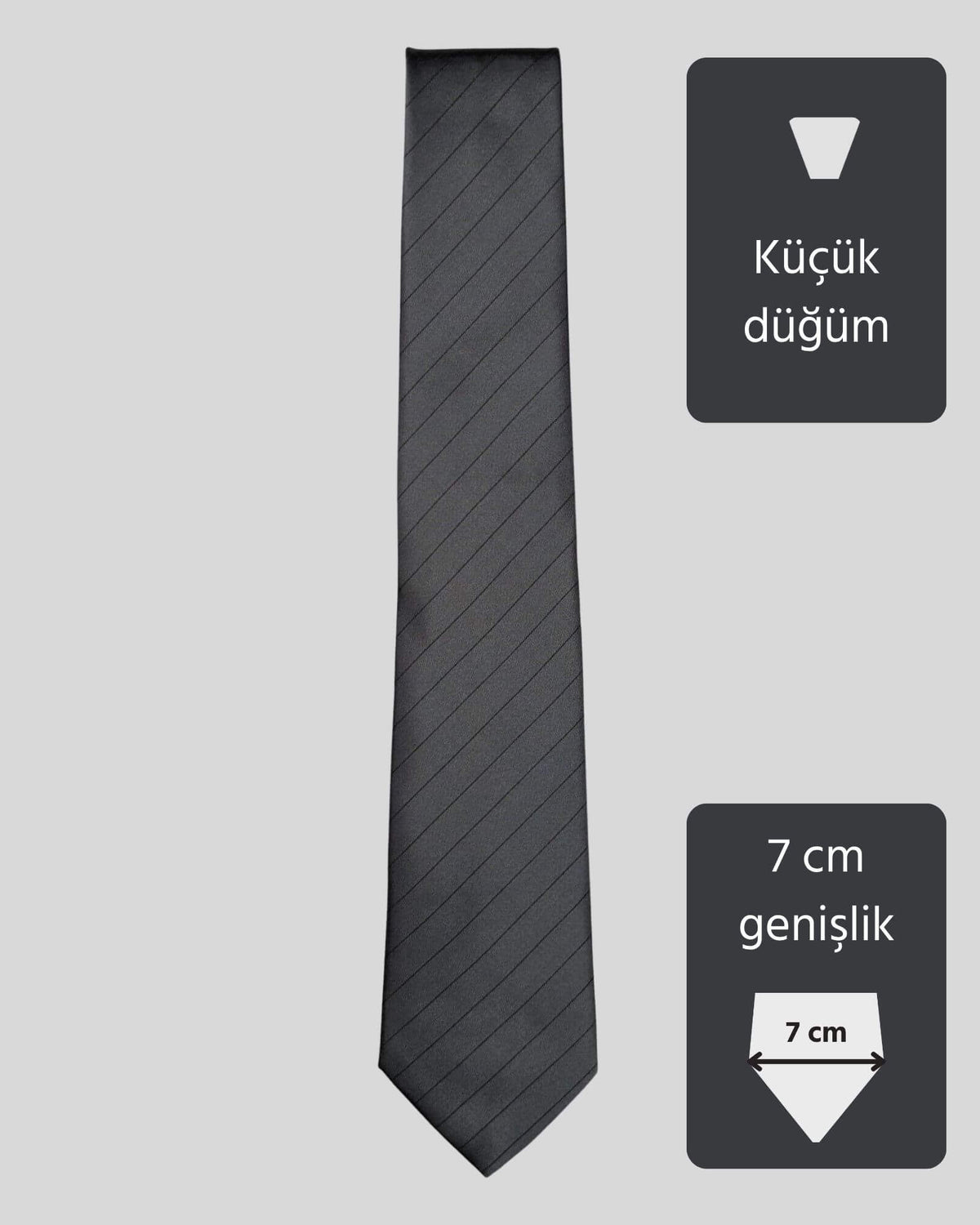Kumovo slim gri genç erkek kravatı