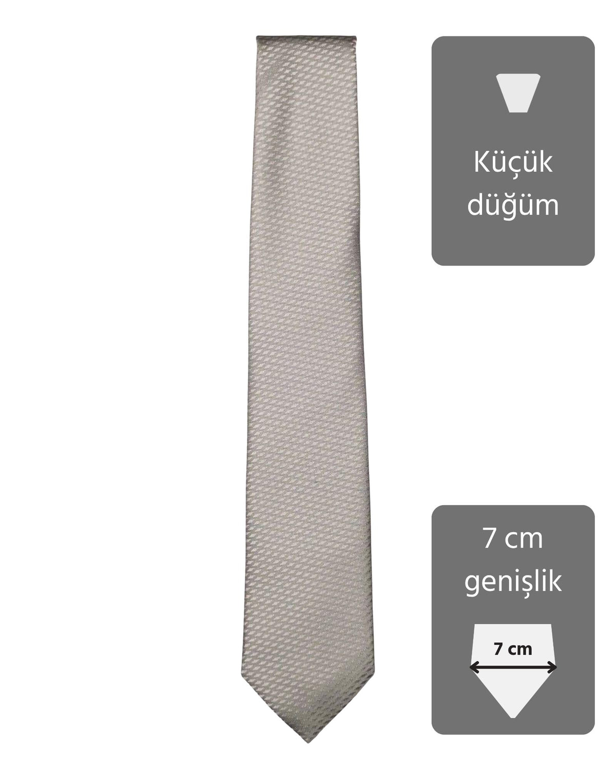 Kumovo açık gri slim kravat