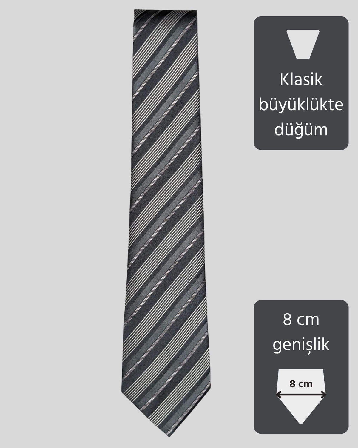 Kumovo gri renkli bürokrat kravatı