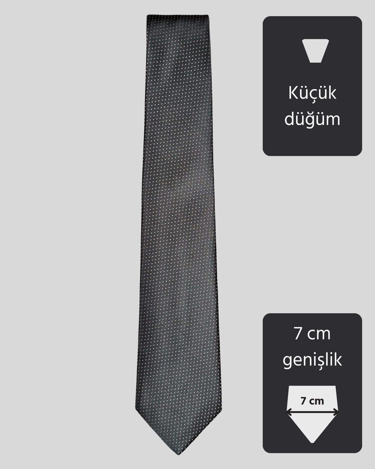 Kumovo slim gri genç öğretmen kravatı