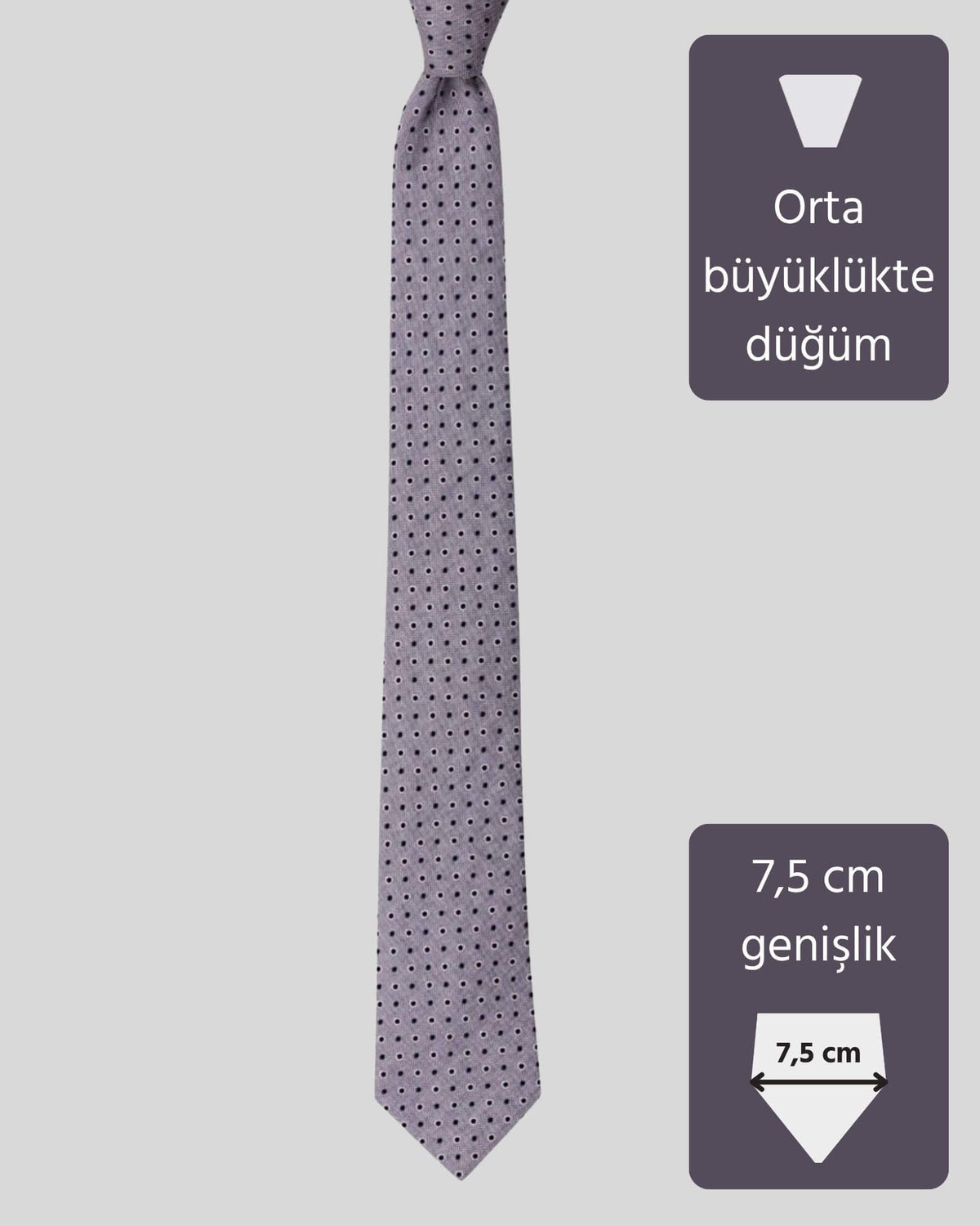 Kumovo gri erkek kravat