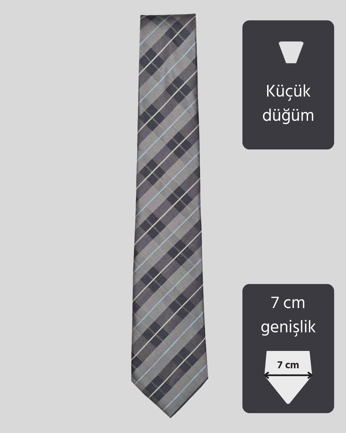 Kumovo gri genç erkek kravatı